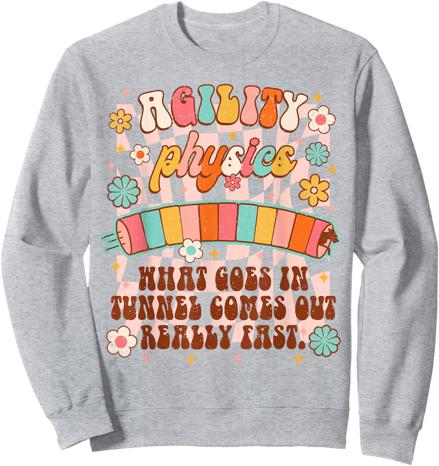 Dog Training Dog Trainer Agility Physics What Goes In Tunnel Men Women Sweatshirt - Sweatshirt | Ash