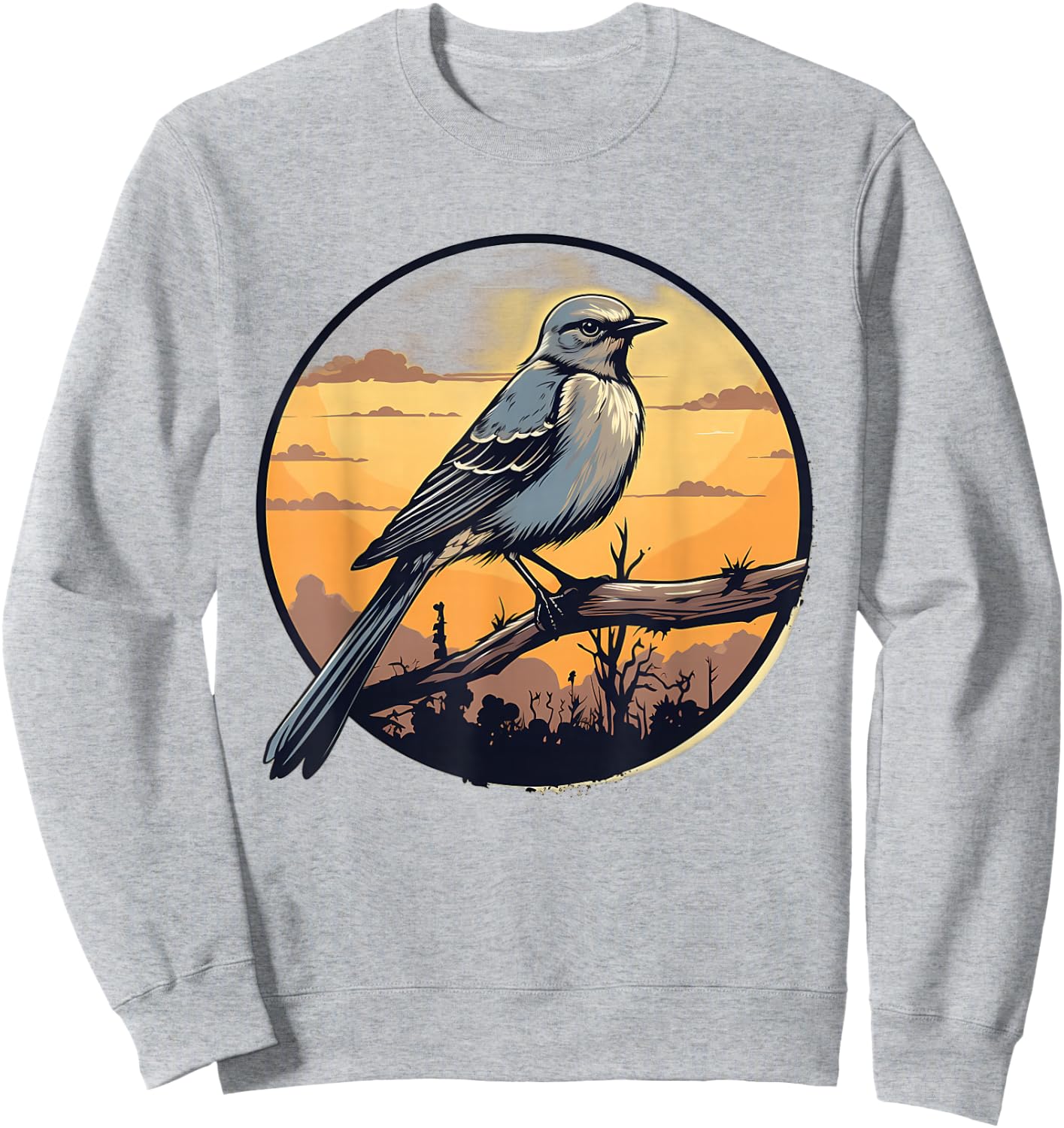 Retro Style Mockingbird Sweatshirt - Sweatshirt | Ash