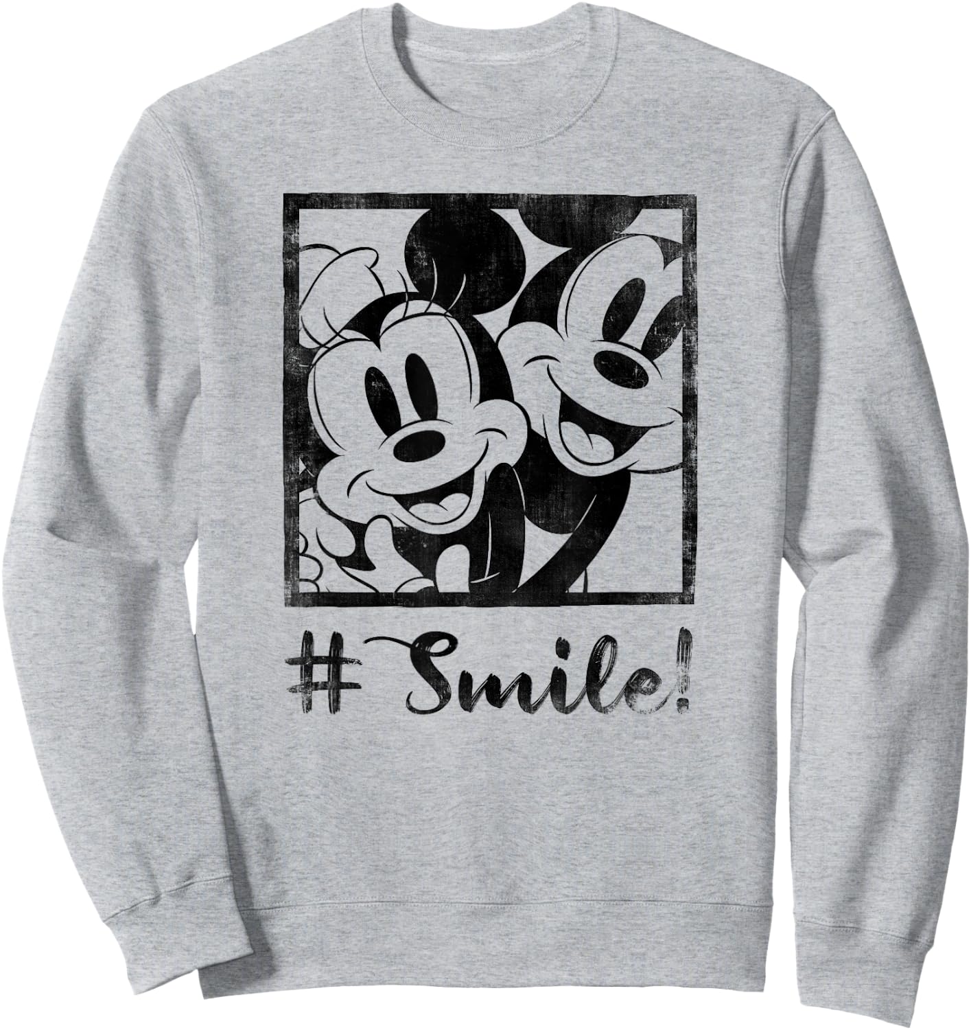 Disney Mickey Mouse Minnie Hashtag Smile Sweatshirt - Sweatshirt | Ash