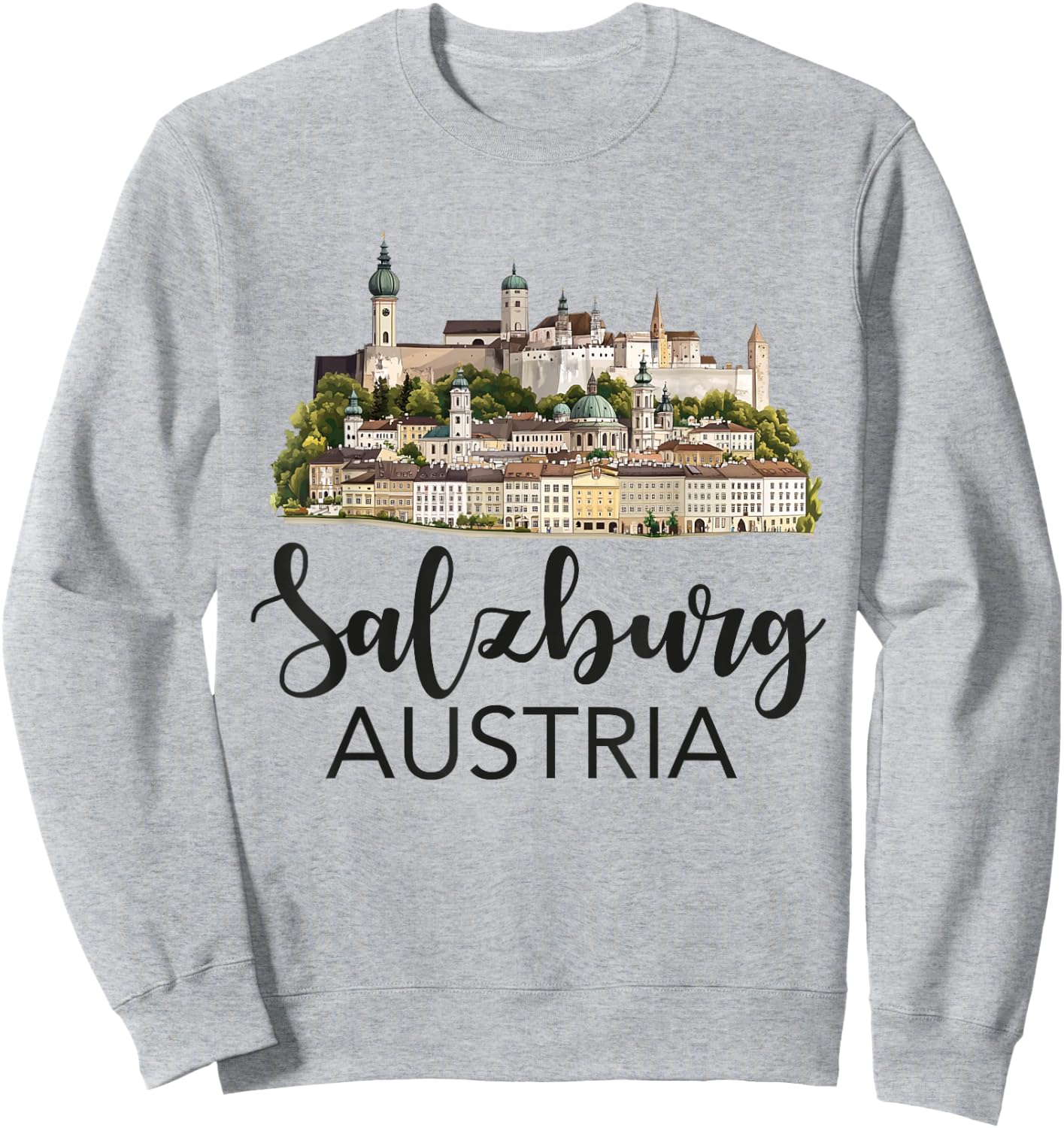 Salzburg Austria Souvenir Men Women Reminder Retro Vacation Sweatshirt - Sweatshirt | Ash