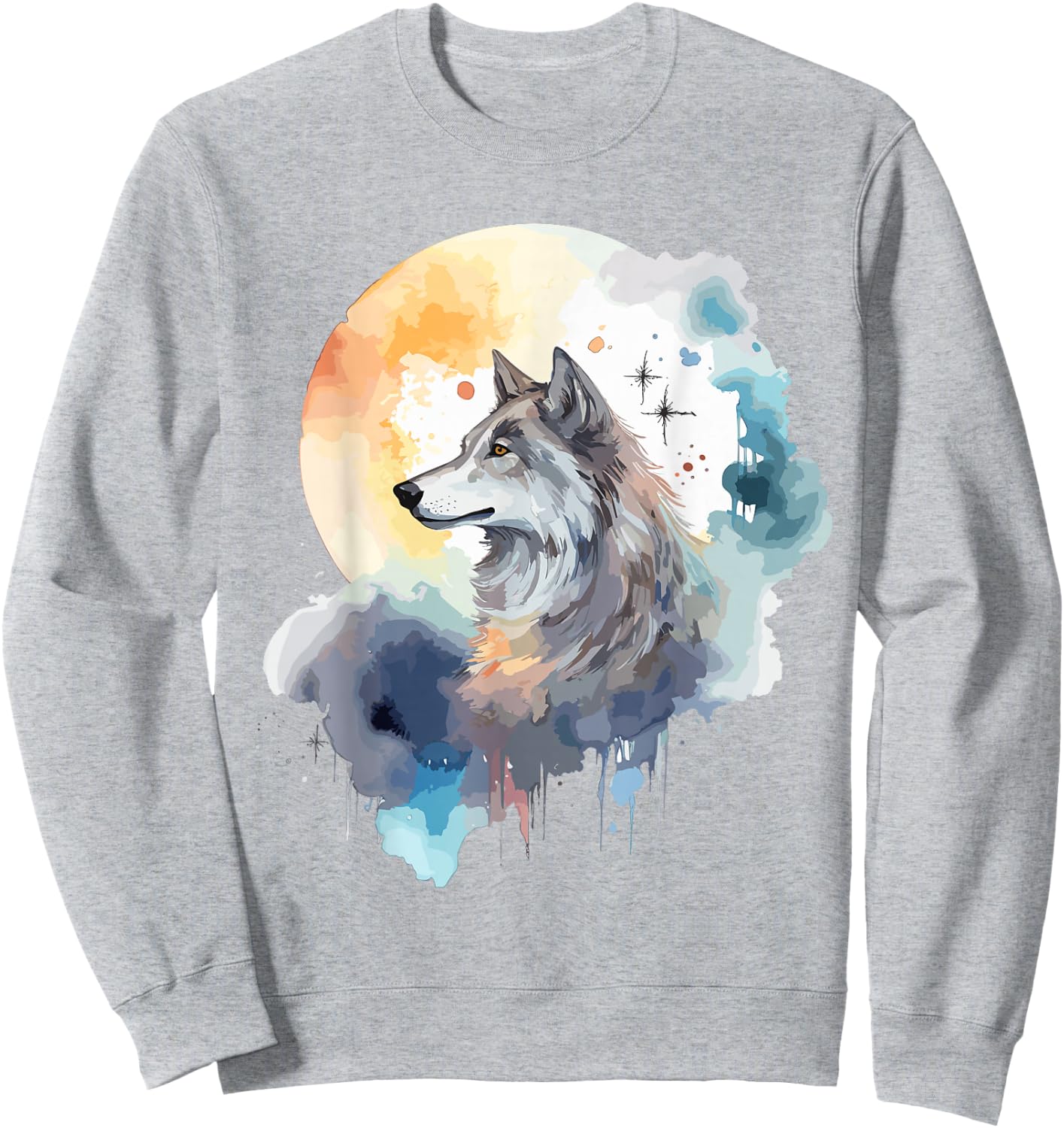 Wolfskopf Aquarell Damen Weiß EU 38/39 Sweatshirt - Sweatshirt | Ash