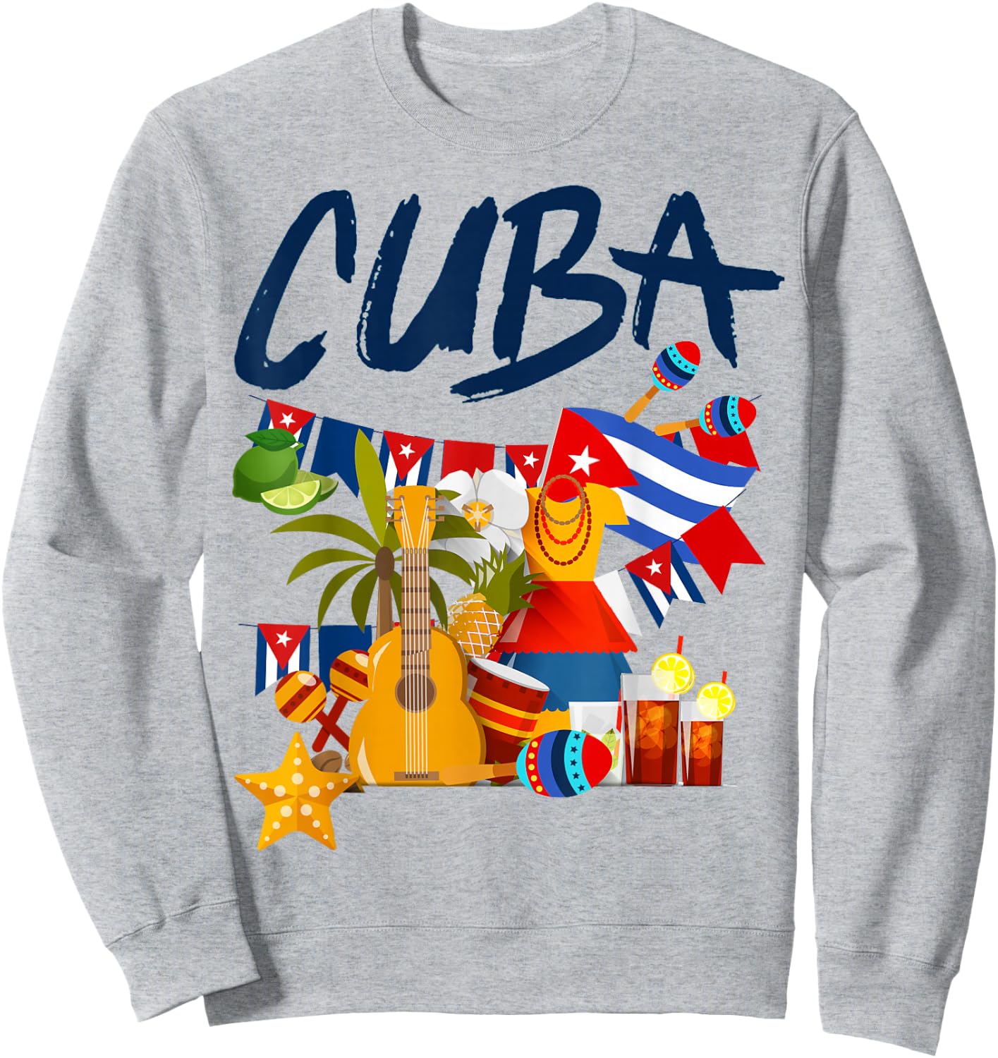 Kubanische Flagge Outfit Ideen für Kinder & Hispanic Kuba Flagge Sweatshirt - Sweatshirt | Ash