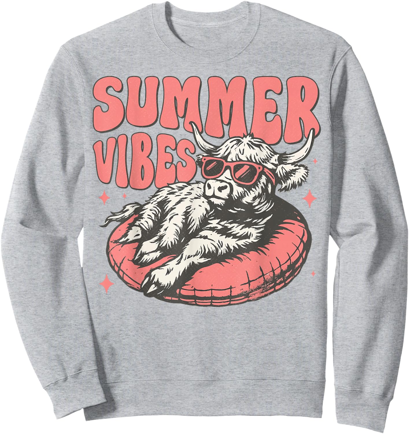 Funny Cow Summer Vibes Cow Summer Vibes Sweatshirt - Sweatshirt | Ash