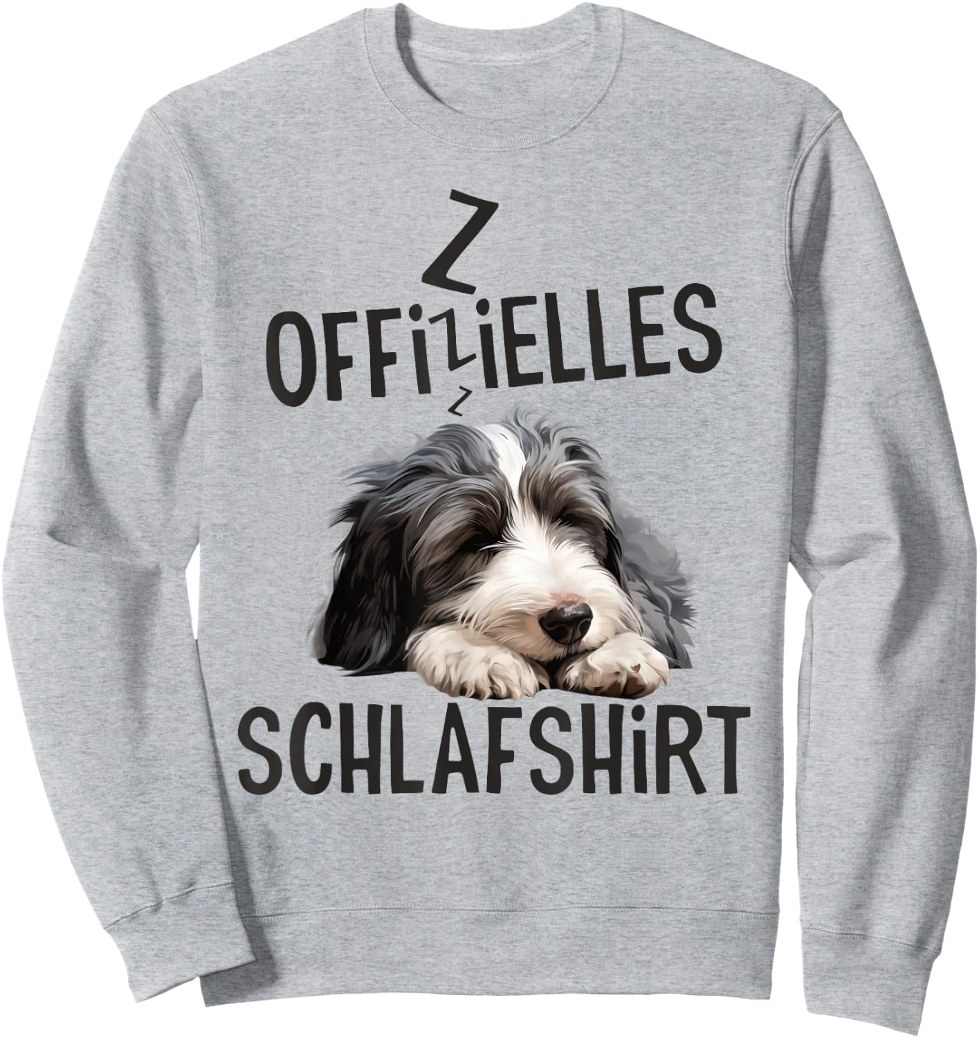 Official Sleepshirt Bearded Collie Dog Pyjamas , gray Sweatshirt - Sweatshirt | Ash