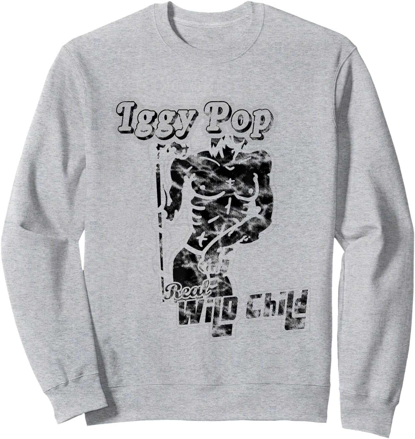 Iggy Pop Real Wild Child Officially Licensed Sweatshirt - Sweatshirt | Ash