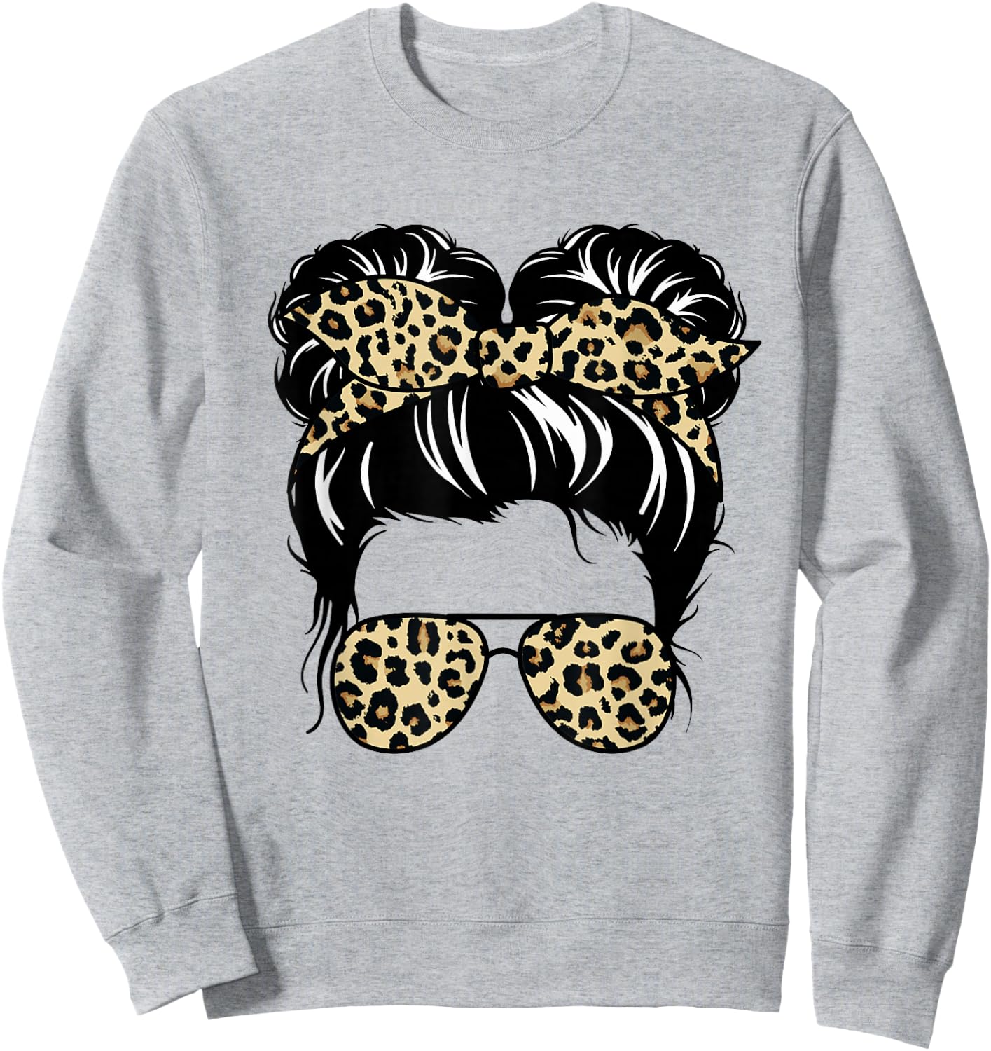 Mom Life Kidlife Mama und Tochter Leopard Passende Outfits Sweatshirt - Sweatshirt | Ash