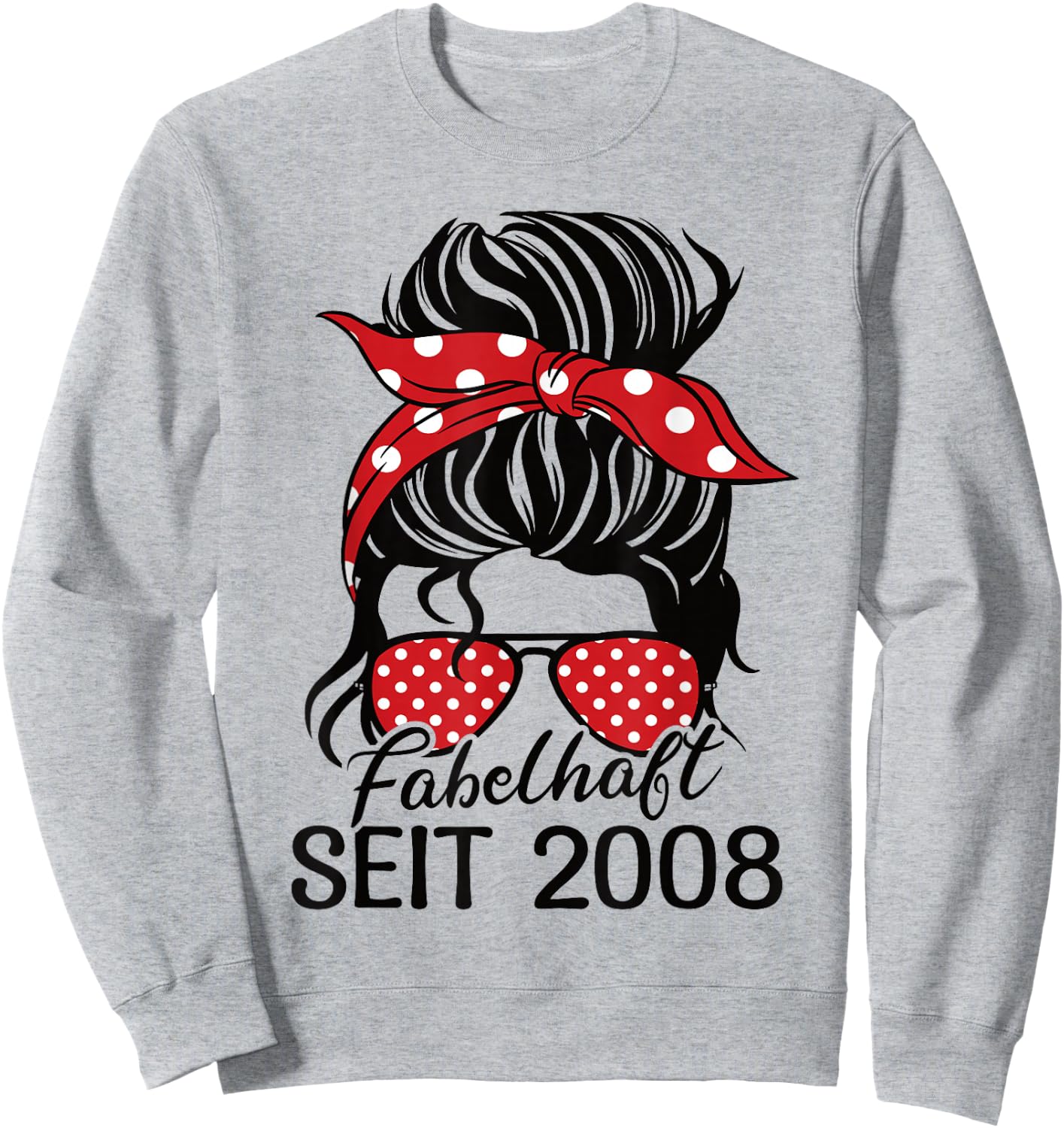 Vintage Fabelhaft seit 2008 Frau und Mädchen Geboren 2008 , gray Sweatshirt - Sweatshirt | Ash