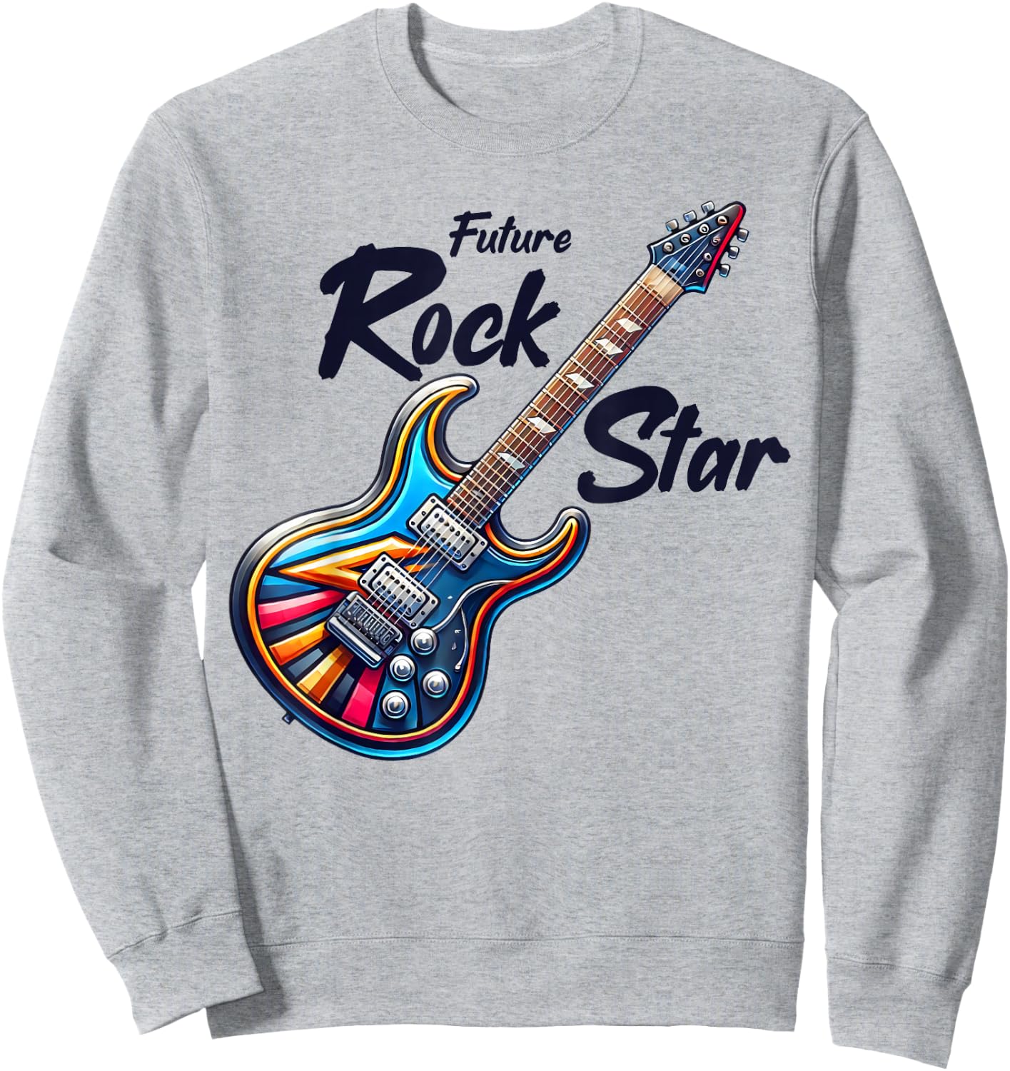 Future Rock Star, Guitar Band, Funny Rock, Girls Boys Kids Sweatshirt - Sweatshirt | Ash