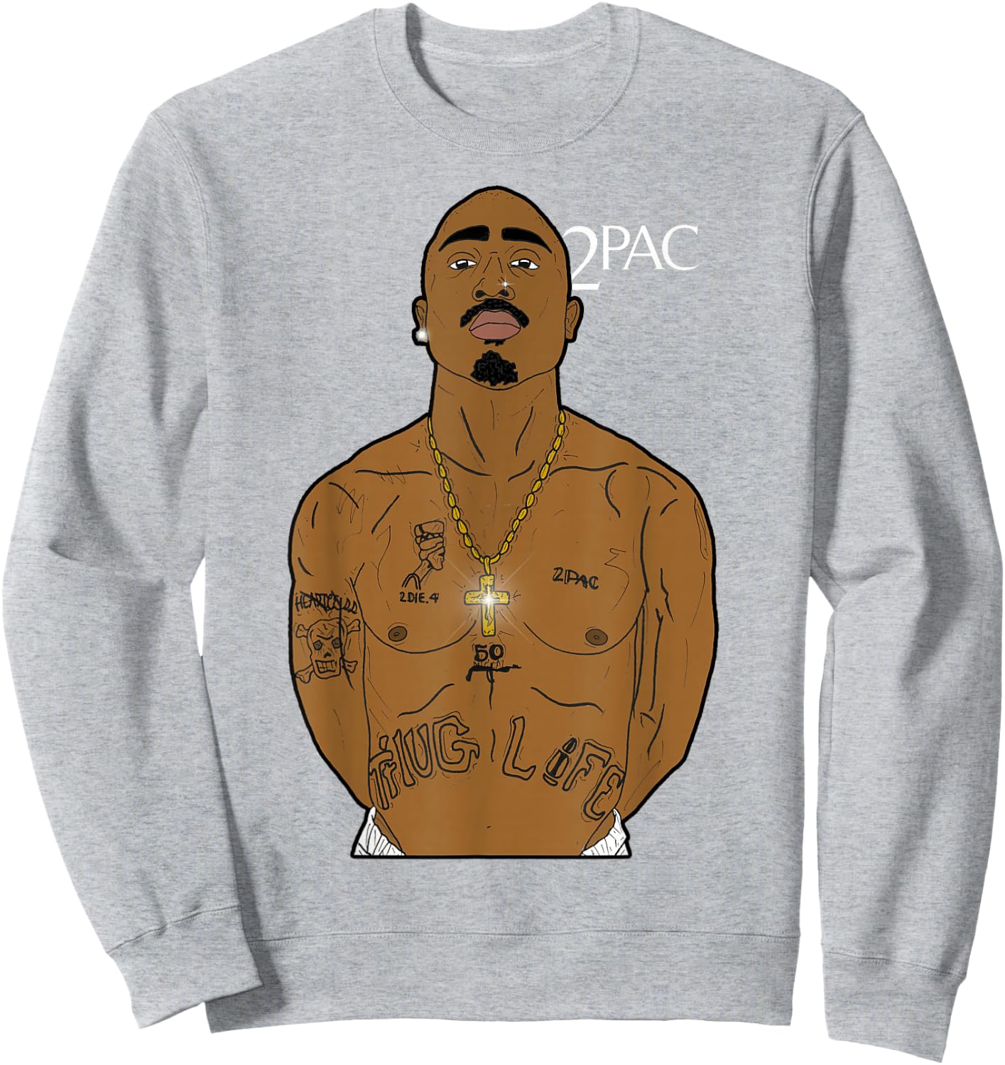 Official Tupac Exclusive Thug Life Sweatshirt - Sweatshirt | Ash
