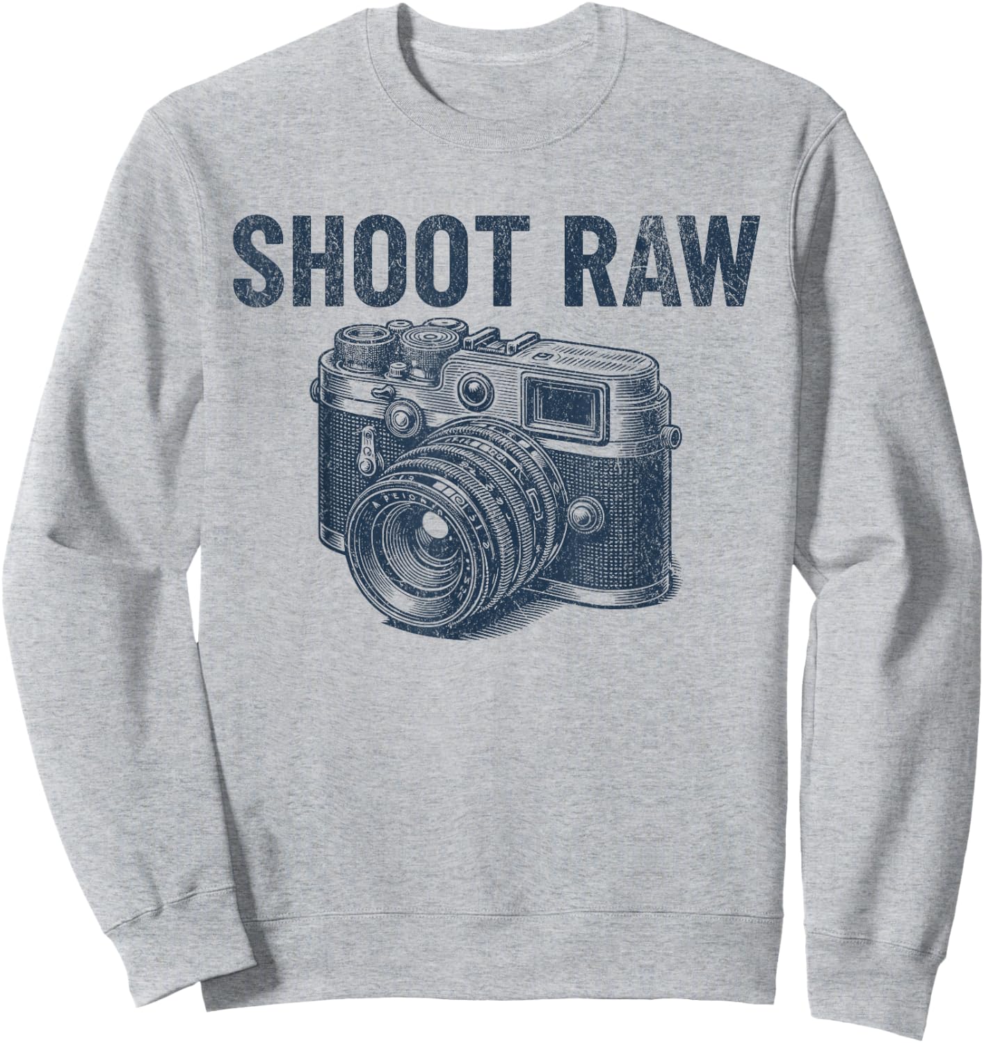 Shoot Raw Vintage Camera Photographer Retro Men's Camera Sweatshirt - Sweatshirt | Ash