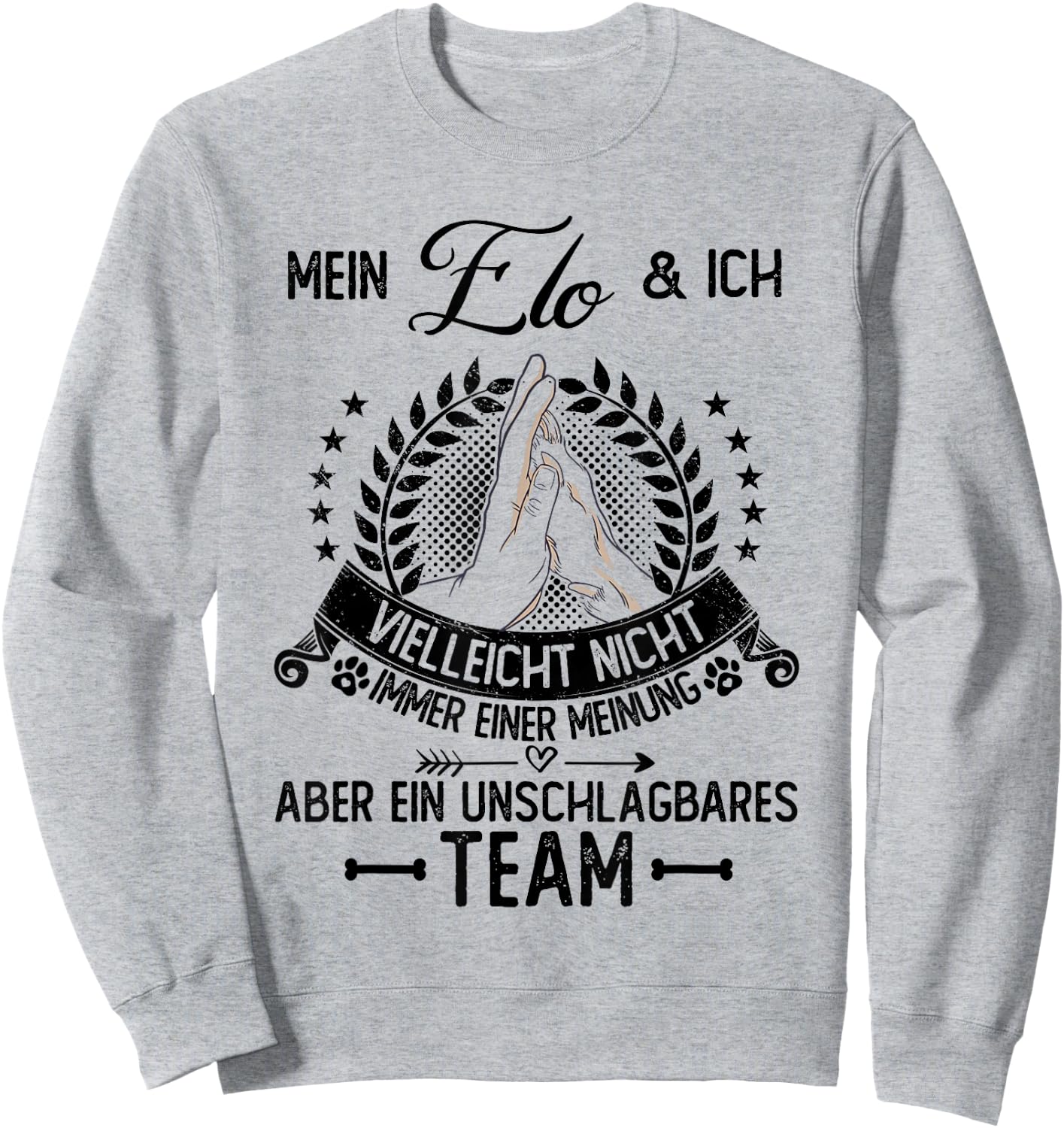 Elo Geschenke & Gassi Outfit | nicht immer einer Meinung | Hund & Hunde , Weiß, S, , Kurzarm, Klassisch, Polyester 100%, Cartoon, Weihnachten, Geburtstag, Hunde, Komfort Sweatshirt - Sweatshirt | Ash