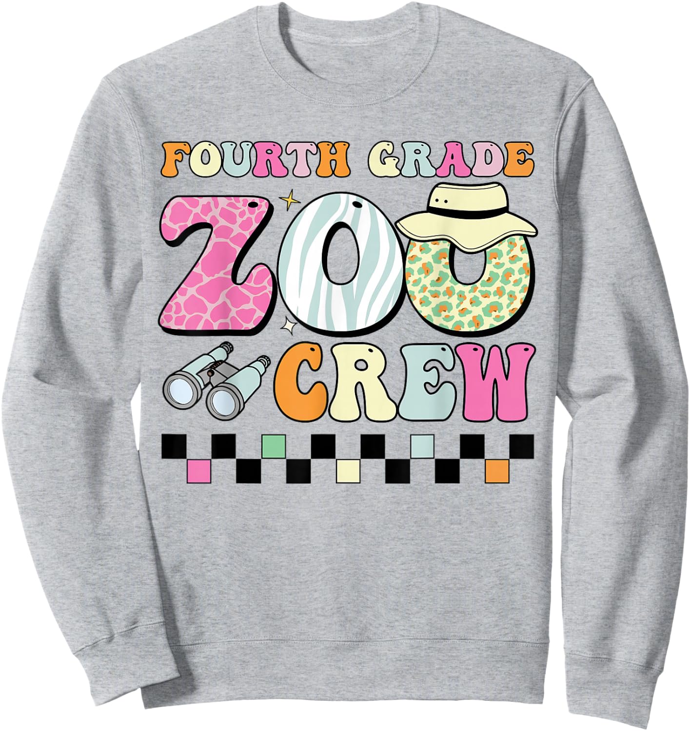 Field Zoo Trip Shirt For Teacher, Fourth Grade Crew Sweatshirt - Sweatshirt | Ash