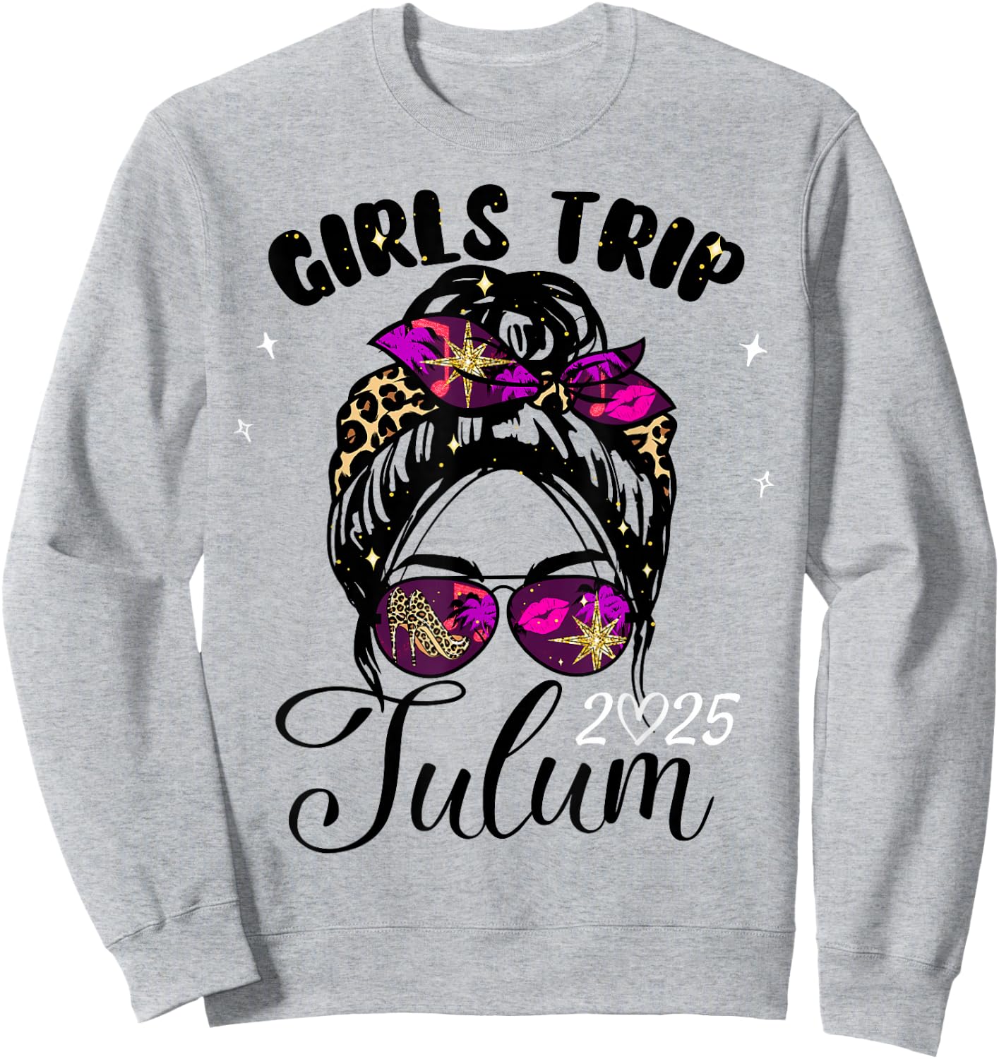 Girls Trip Tulum 2025 Vacation Weekend Birthday Squad Sweatshirt - Sweatshirt | Ash