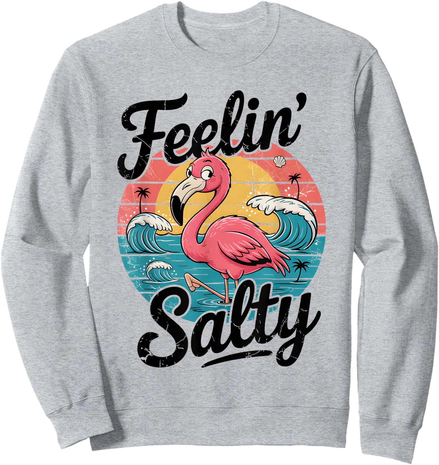 Funny Feelin Salty Beach Summer Vacation Vintage 70's Retro Sweatshirt - Sweatshirt | Ash