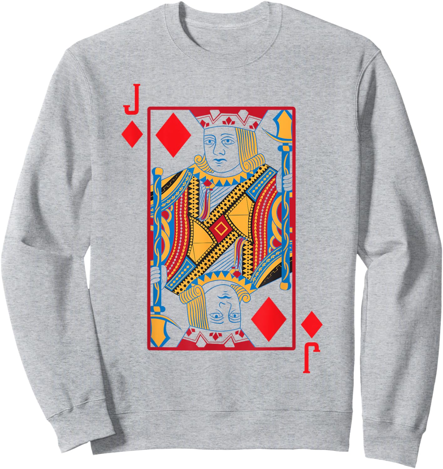 Halloween Playing Card Costume JACK of DIAMONDS shirt Sweatshirt - Sweatshirt | Ash
