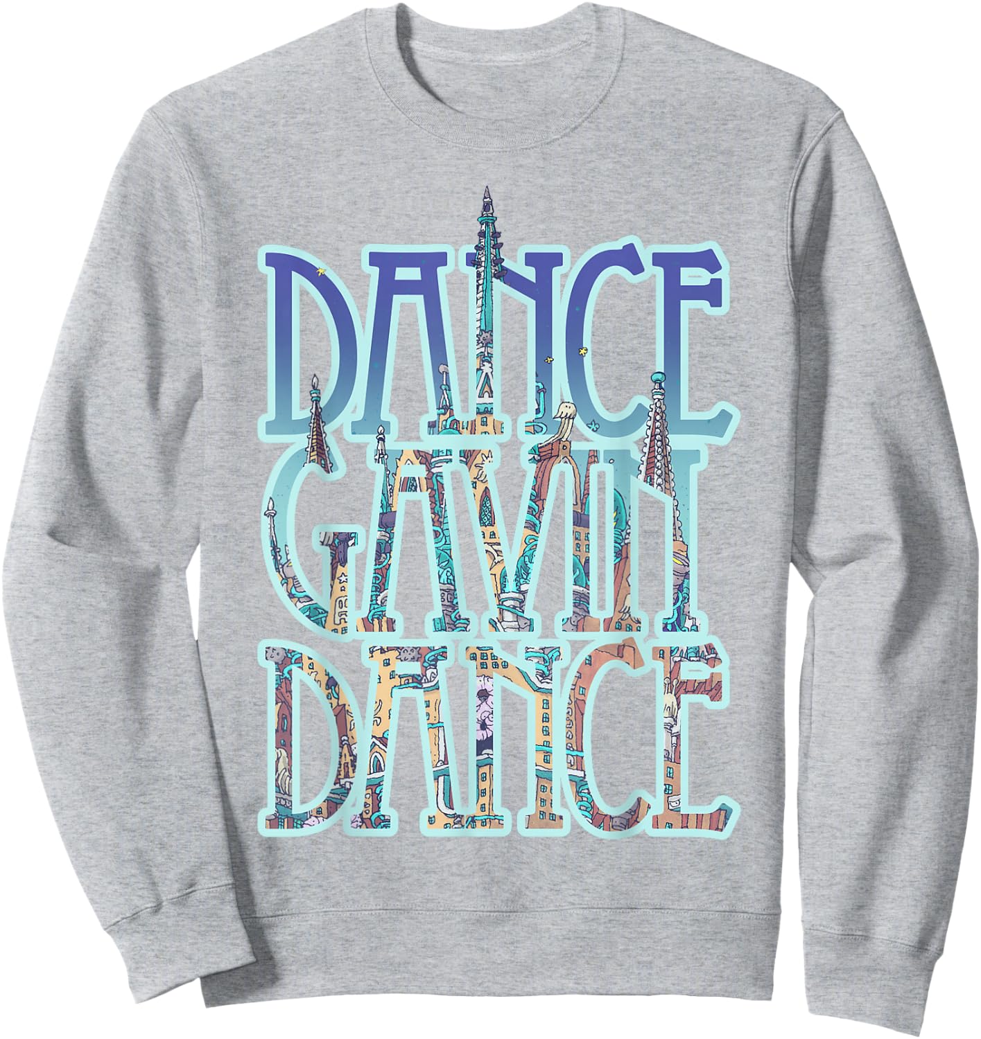 Dance Gavin Dance City Fill Stack Logo Sweatshirt - Sweatshirt | Ash