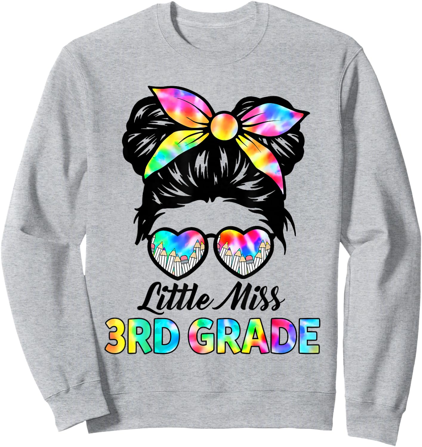 Little Miss 3rd Grade Back To School Third Grade Girls Kids Sweatshirt - Sweatshirt | Ash