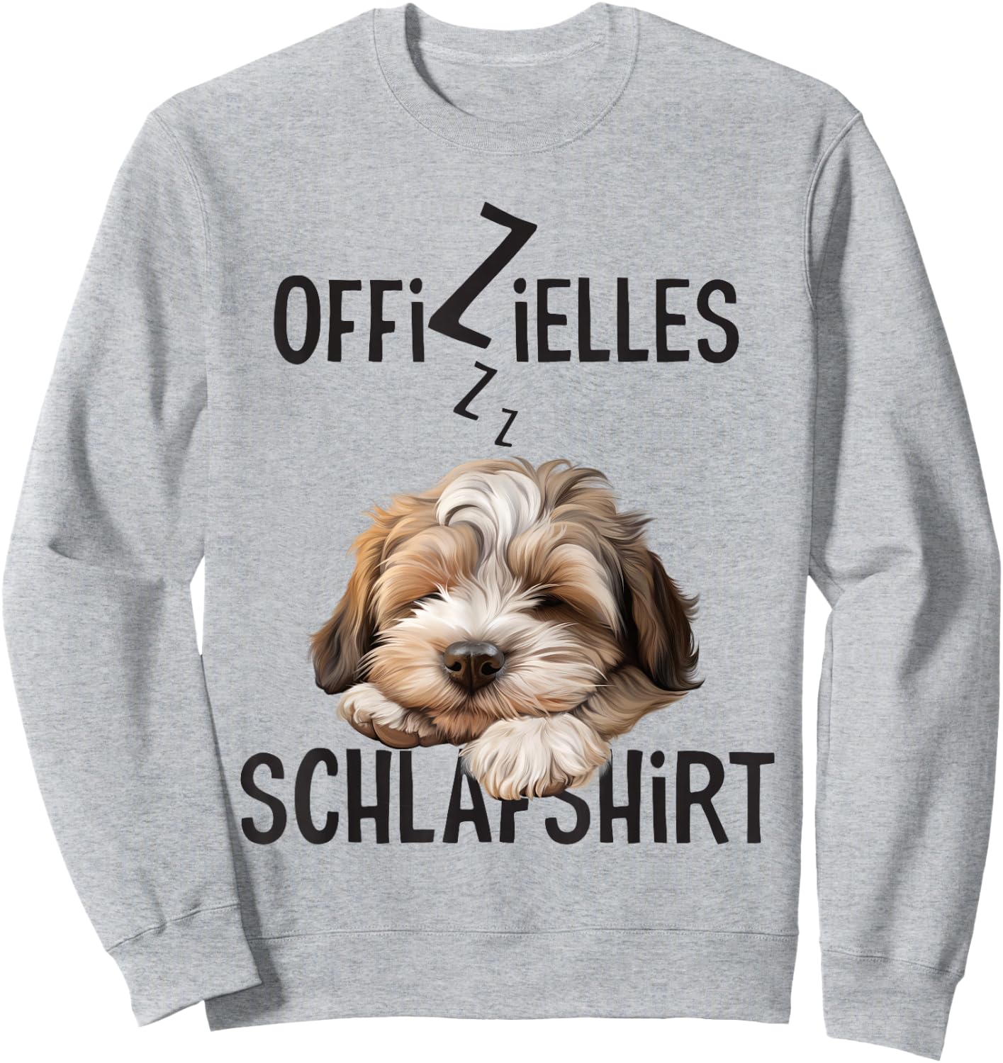 Official Sleep Shirt with Dog Funny Lion Dog Motif , White Sweatshirt - Sweatshirt | Ash