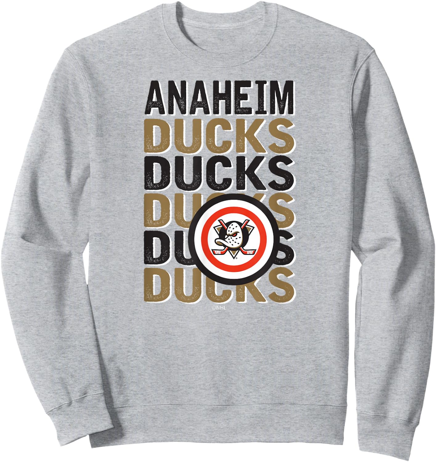 Anaheim Ducks Repeat Orange Officially Licensed Sweatshirt - Sweatshirt | Ash