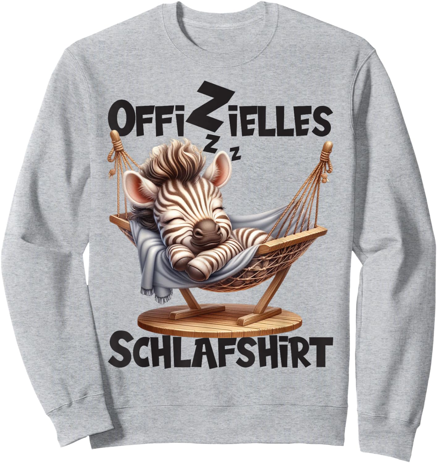 Langschläfer Geschenkidee Spruch Herren Damen Offizielles Schlafshirt Zebra Mit Tier Lustig Tiermotiv Sweatshirt - Sweatshirt | Ash
