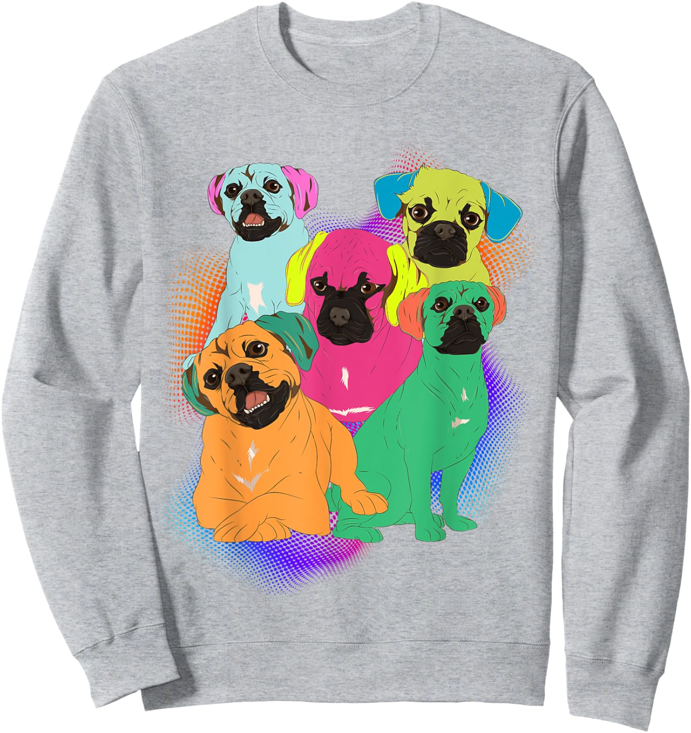 Colorful Dog Owner Puggle Lover Animal Pet Parent Puggle Sweatshirt - Sweatshirt | Ash