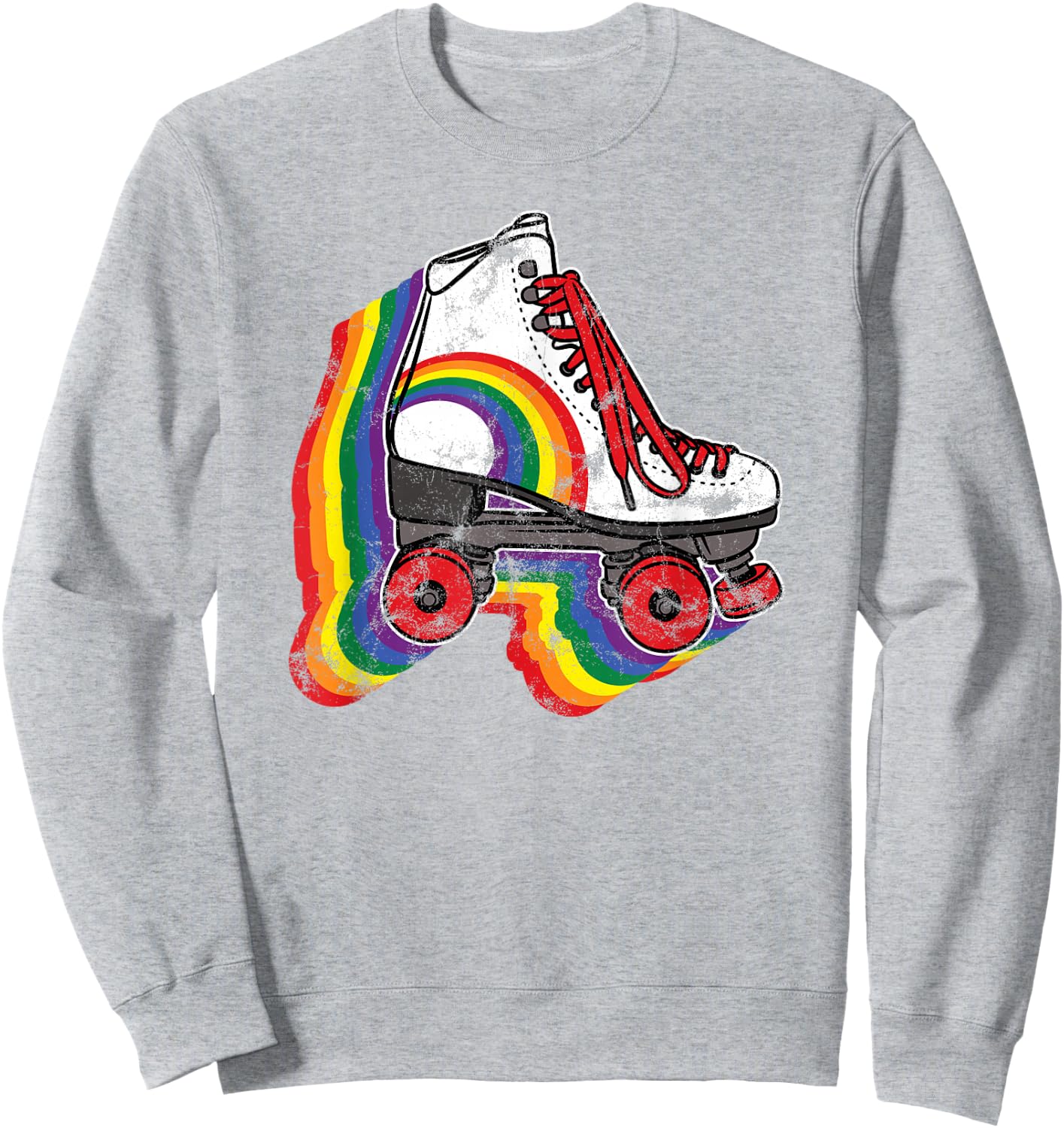 Rainbow Vintage Roller Skating Sweatshirt - Sweatshirt | Ash