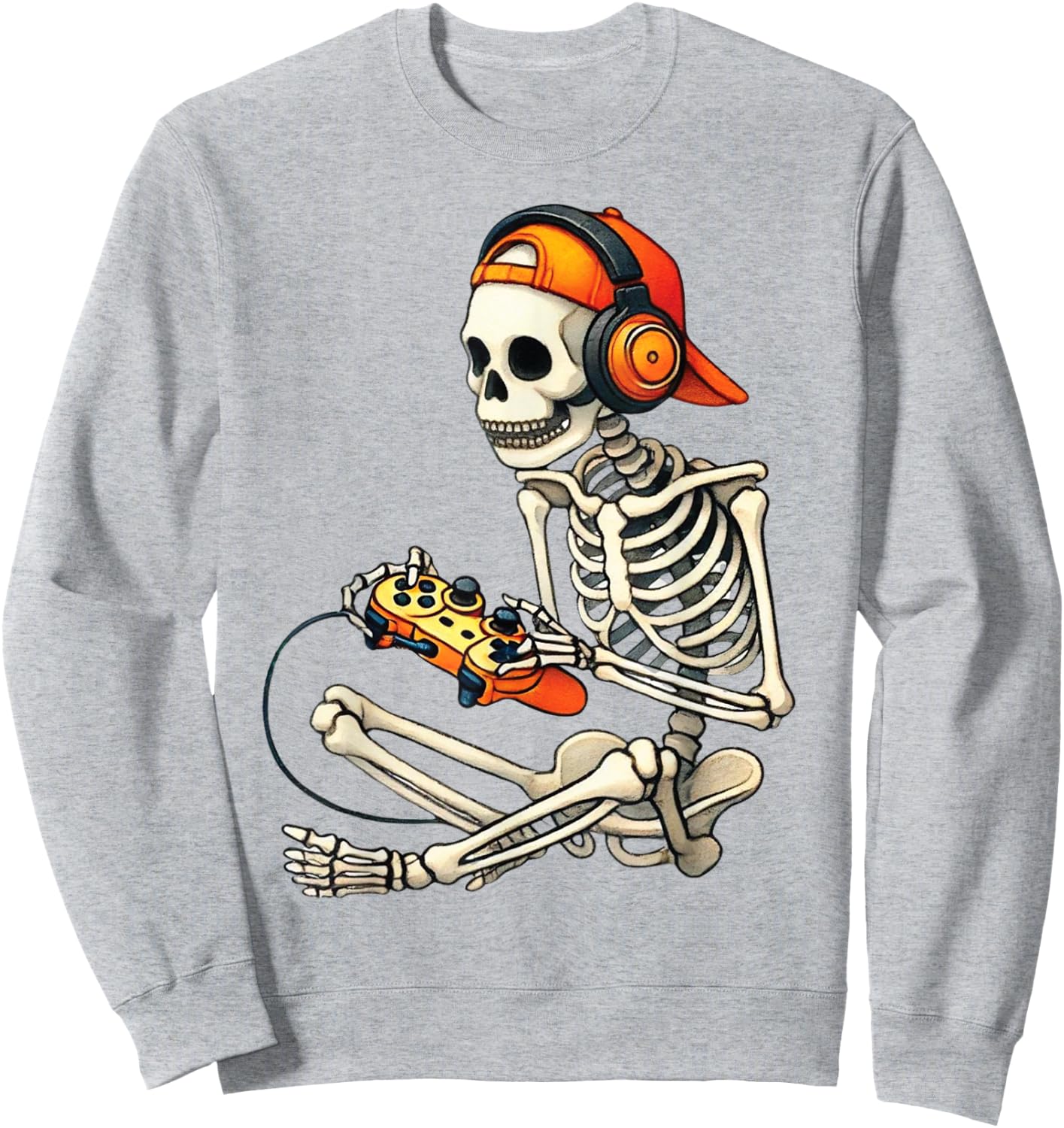 Halloween Skeleton Gamer Video Gaming Costume Boys Men Kids Sweatshirt - Sweatshirt | Ash