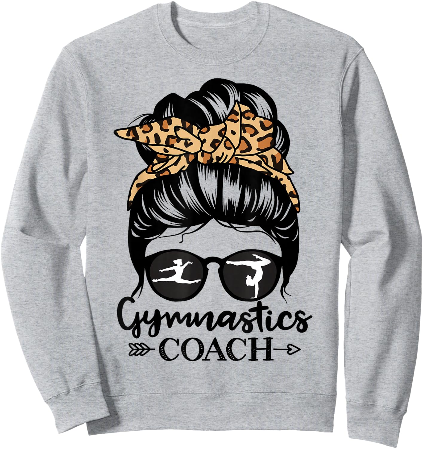 Gymnastics Coach Messy Bun Hair Funny Gymnast Coach Sweatshirt - Sweatshirt | Ash