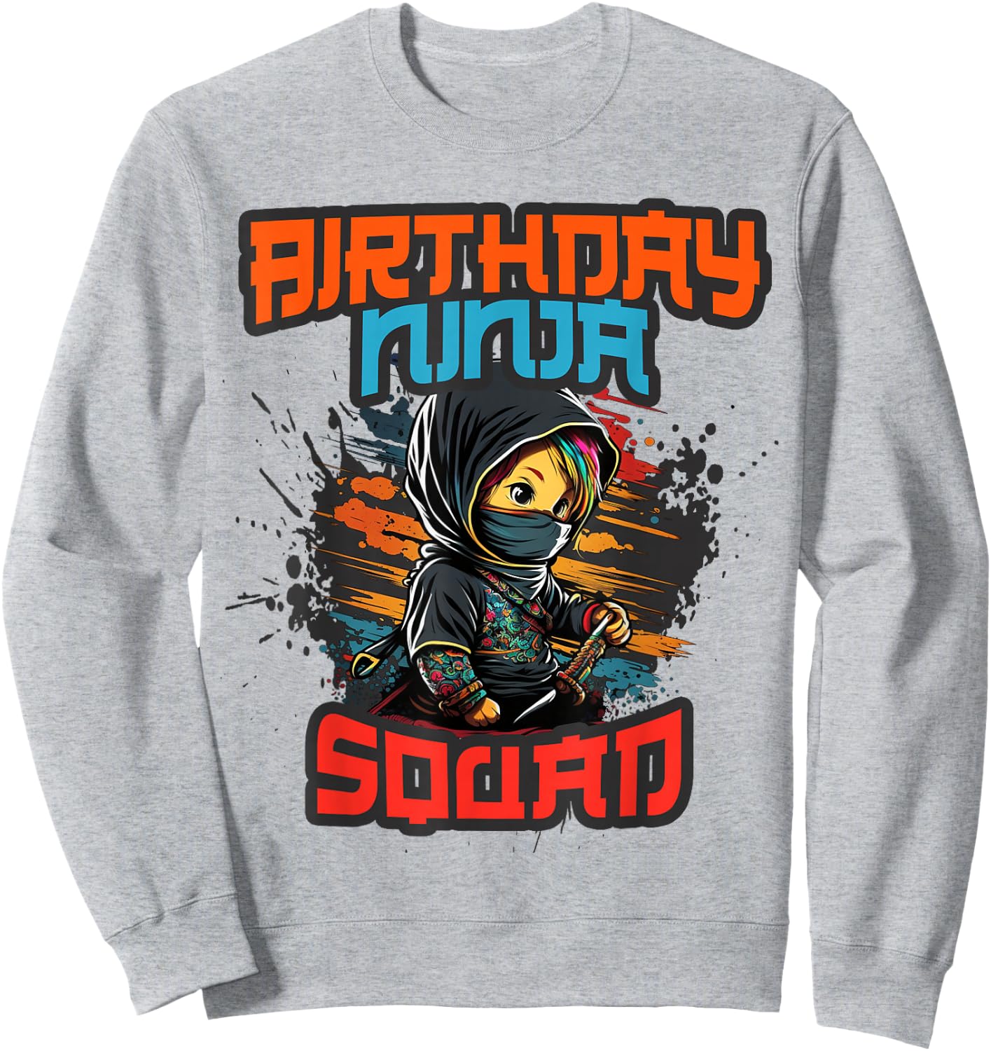 Little Spy BIRTHDAY Ninja SQUAD Mom Dad Team Crew Pink Sweatshirt - Sweatshirt | Ash