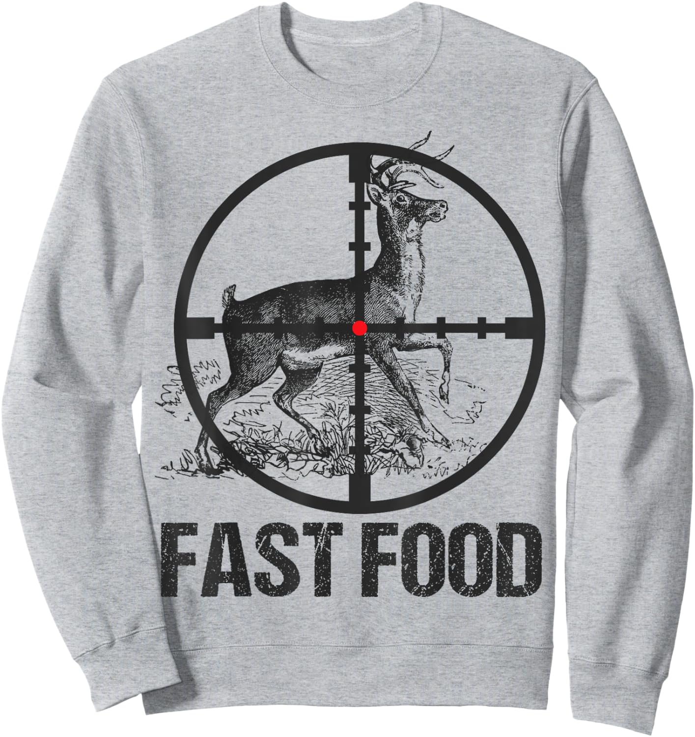 Men Deer Hunting Hunter Funny Whitetail Deer Fast Food Youth Sweatshirt - Sweatshirt | Ash