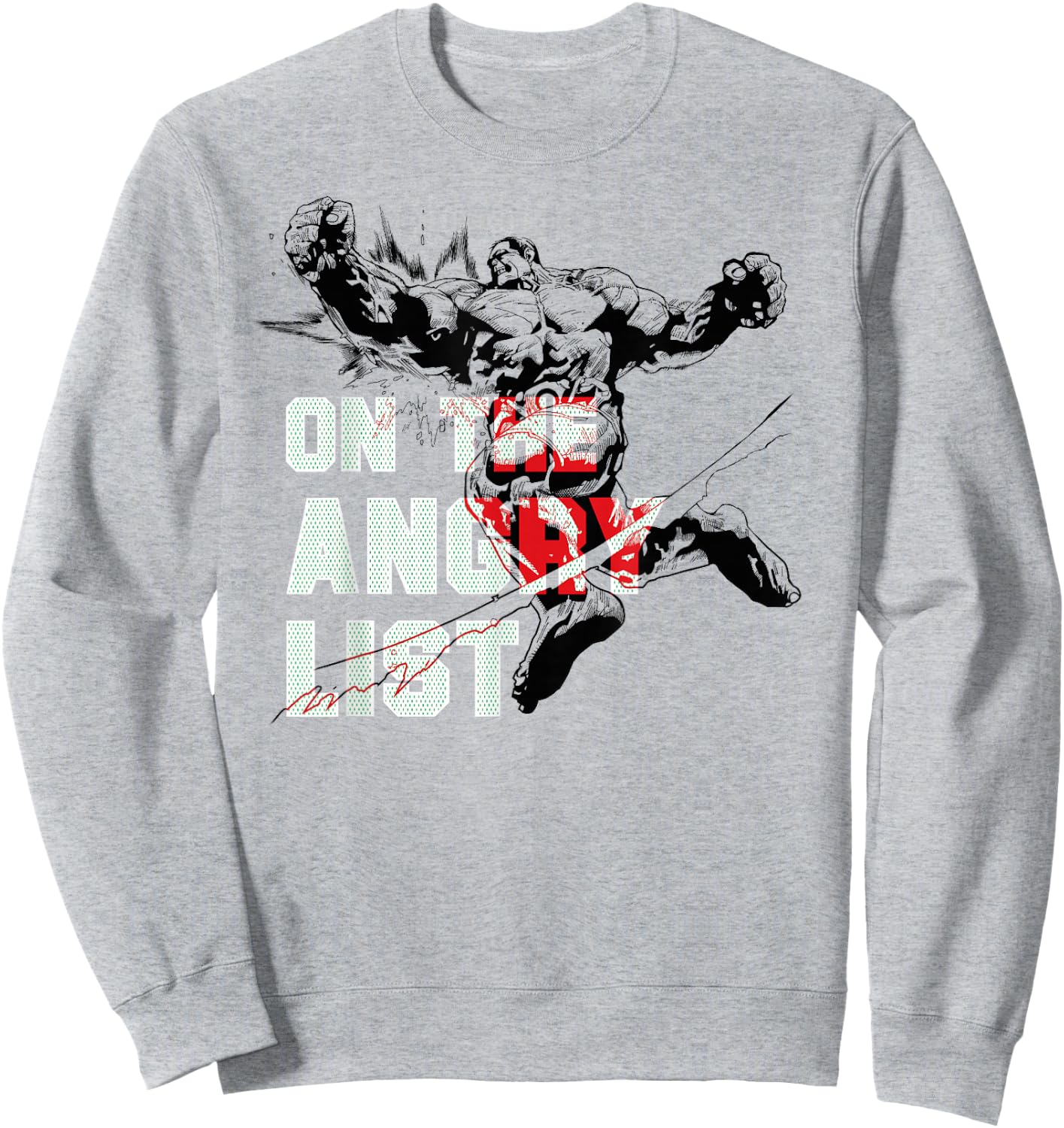 Marvel Avengers The Hulk On The Angry List Christmas Sweatshirt - Sweatshirt | Ash