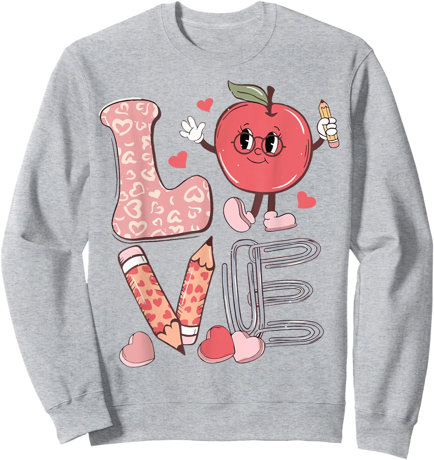 Funny Teacher Valentine's Day Teaching Students Sweatshirt - Sweatshirt | Ash