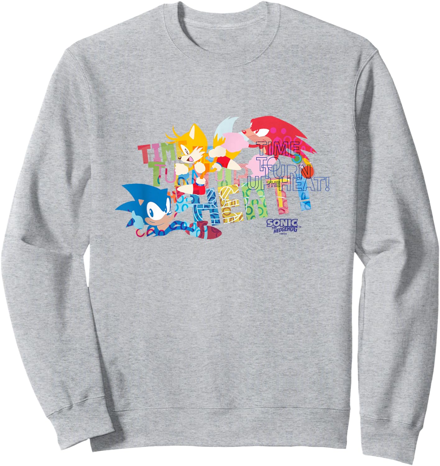 Sonic The Hedgehog Time to Turn Up The Heat Retro Shot Sweatshirt - Sweatshirt | Ash