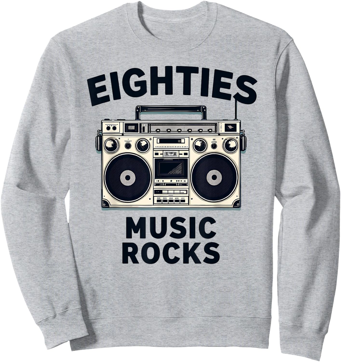 Eighties Music Rocks 80's Cassette Sweatshirt - Sweatshirt | Ash