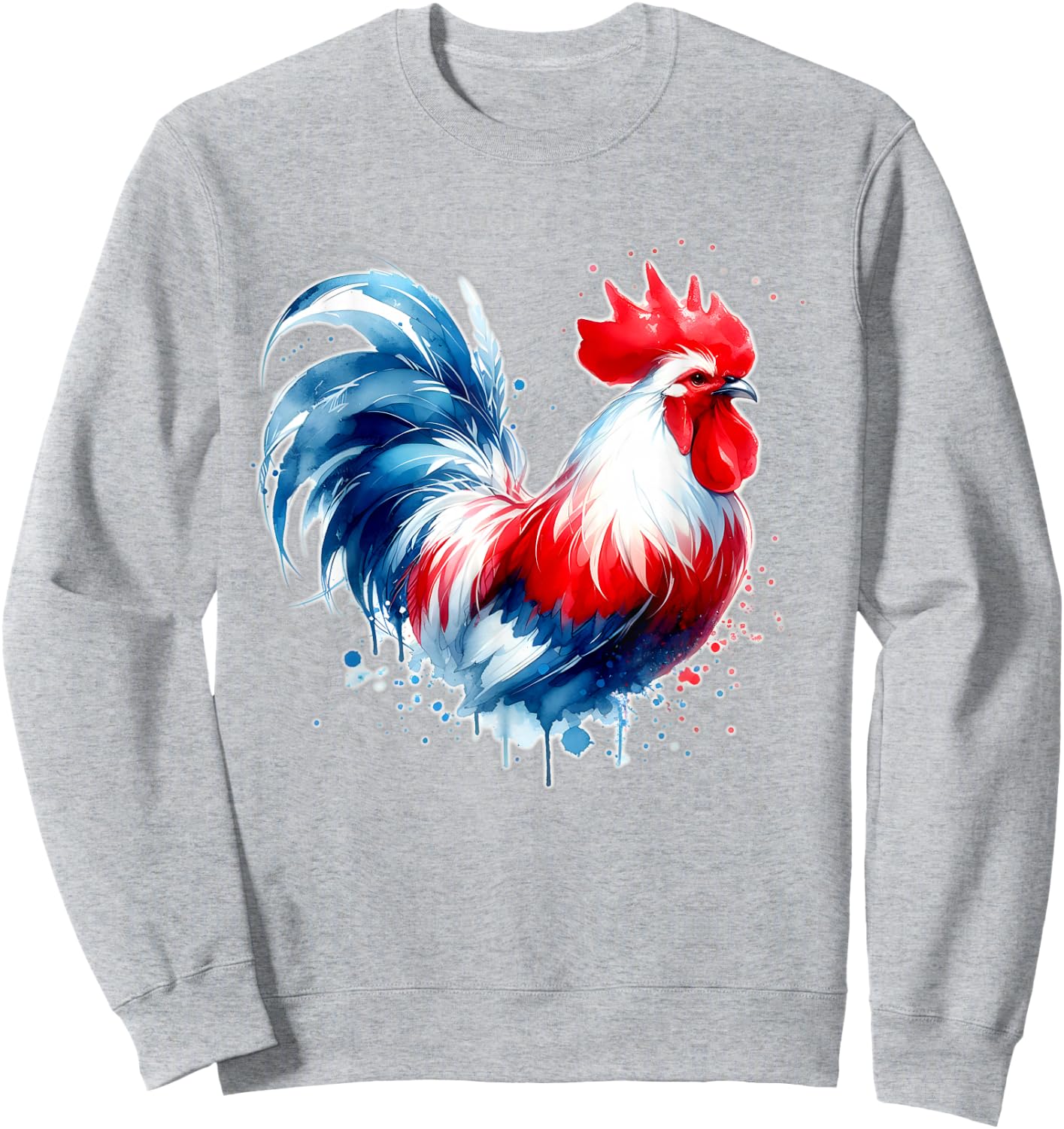Coq français bleu blanc rouge Fête Nationale France , white, S Sweatshirt - Sweatshirt | Ash