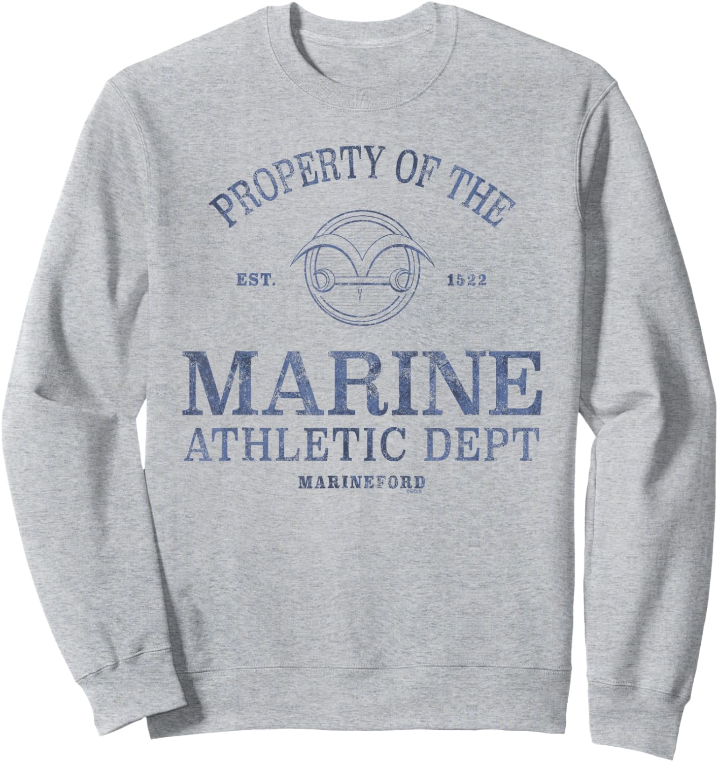 One Piece Marine Athletic Dept , White Sweatshirt - Sweatshirt | Ash