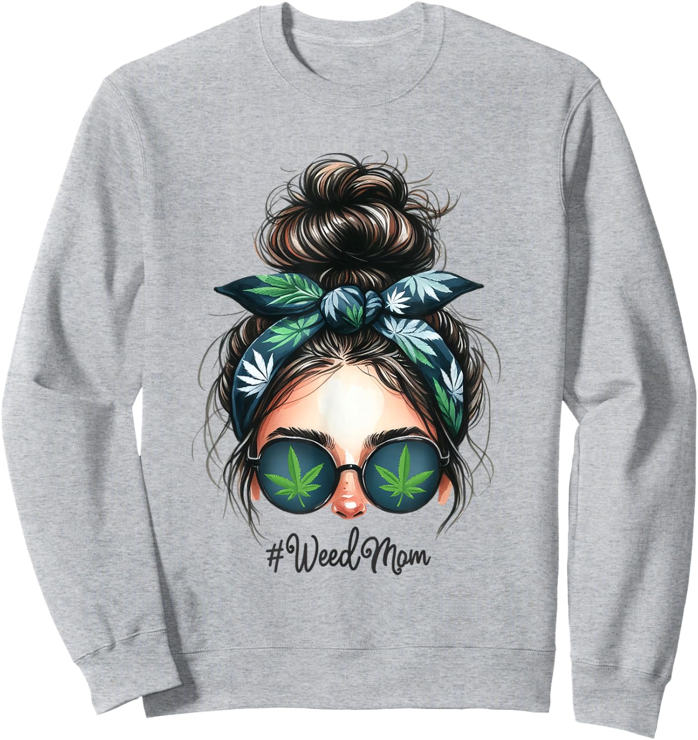Classy Mom Life Leopard Weed Mom Marijuana Ganja Love 420 Sweatshirt - Sweatshirt | Ash