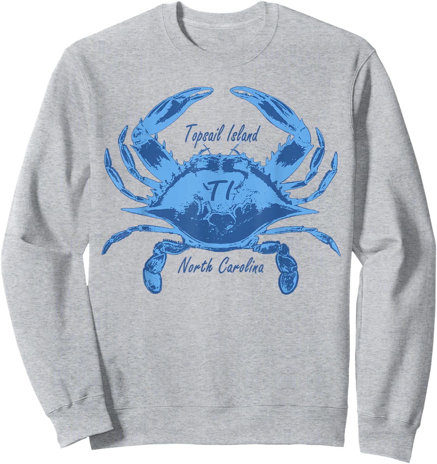 Topsail Island North Carolina Topsail Beach Lover Crab Sweatshirt - Sweatshirt | Ash