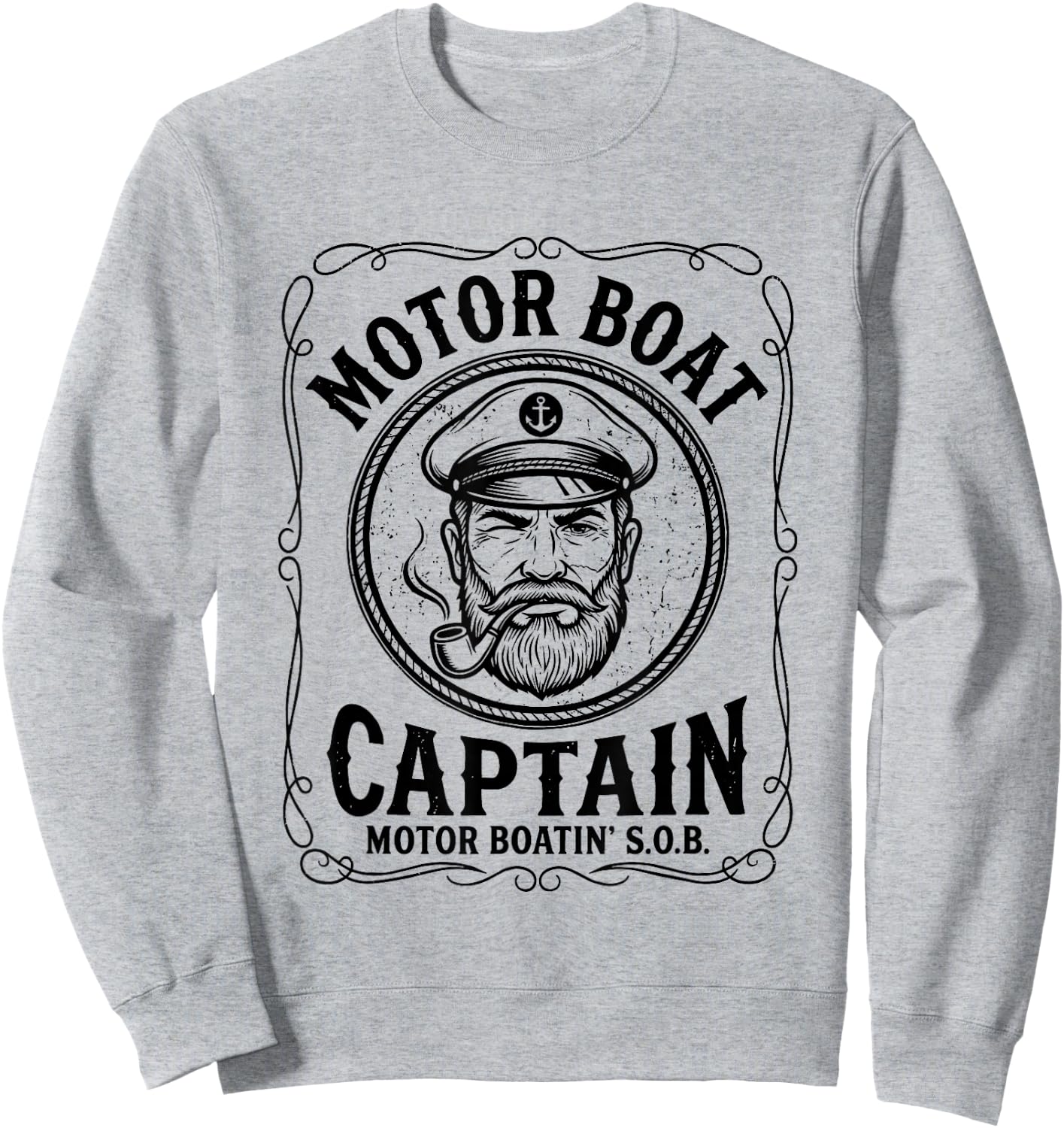Motor Boat Captain - Funny Boating Sailing Pontoon Boat Sweatshirt - Sweatshirt | Ash