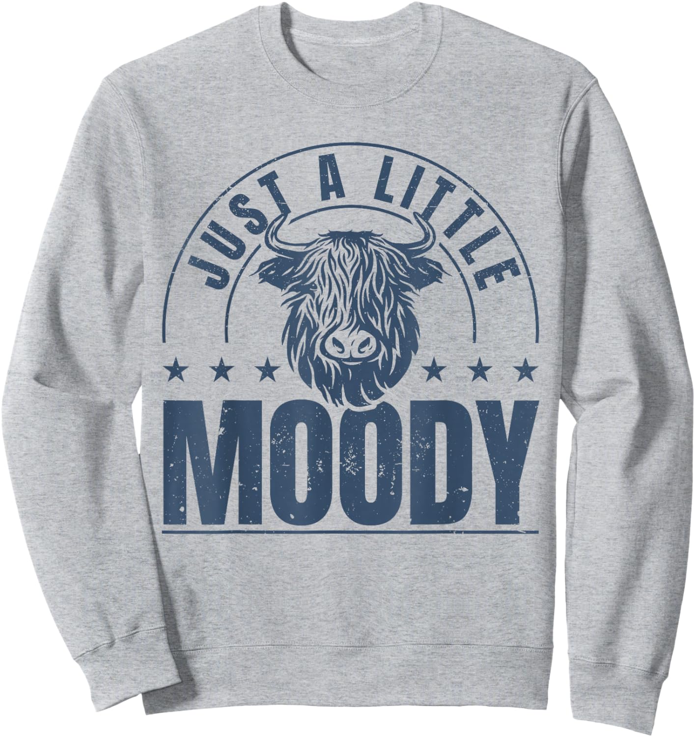 Scottish Highland Cow Just A Little Moody Highland Cows Sweatshirt - Sweatshirt | Ash