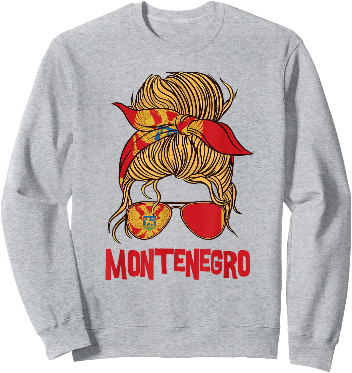 Montenegro für Mädchen Montenegrinische Flagge für Frauen Montenegro Sweatshirt - Sweatshirt | Ash