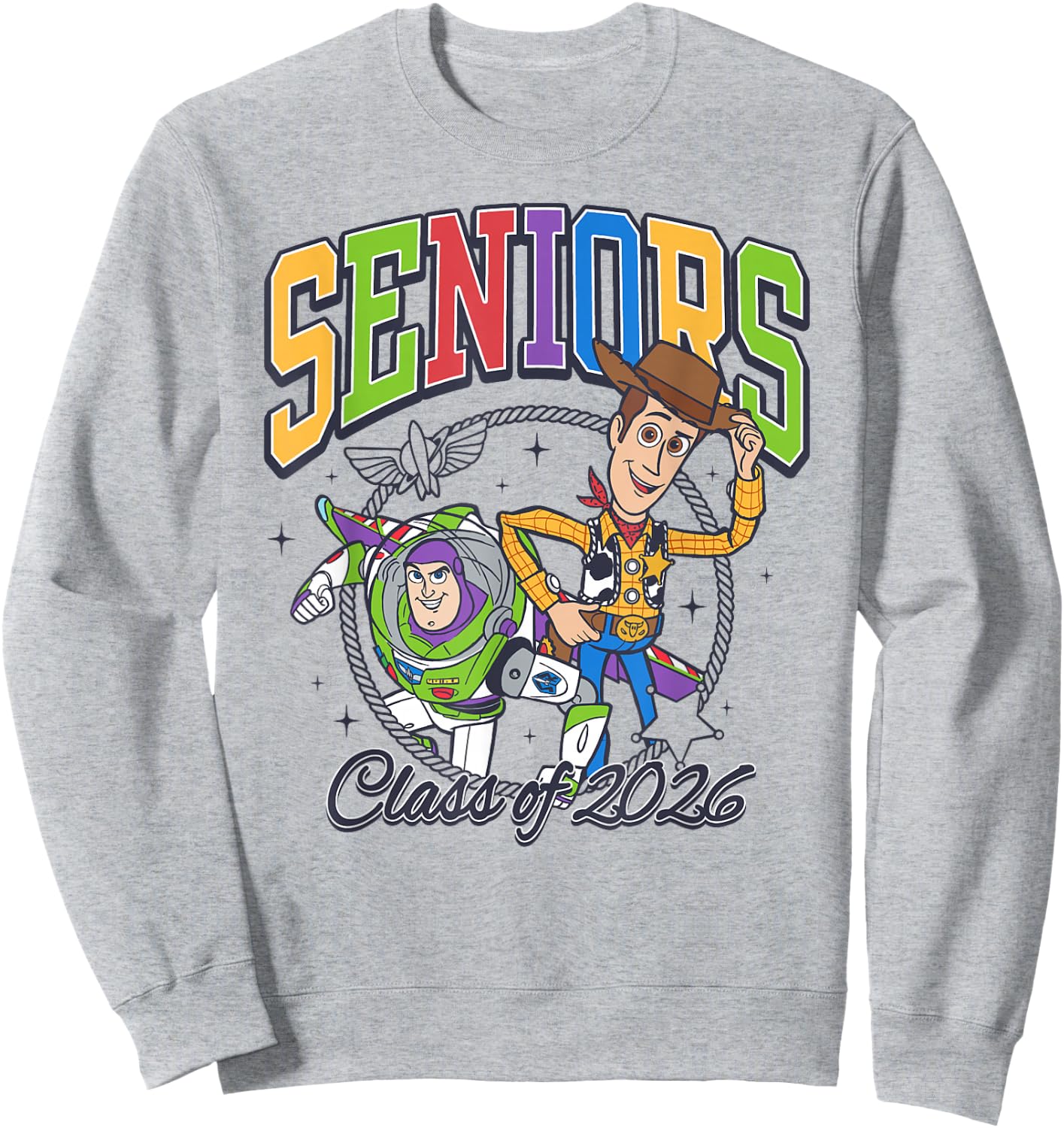 Disney Pixar Toy Story Graduation Seniors Class of 2026 Sweatshirt - Sweatshirt | Ash