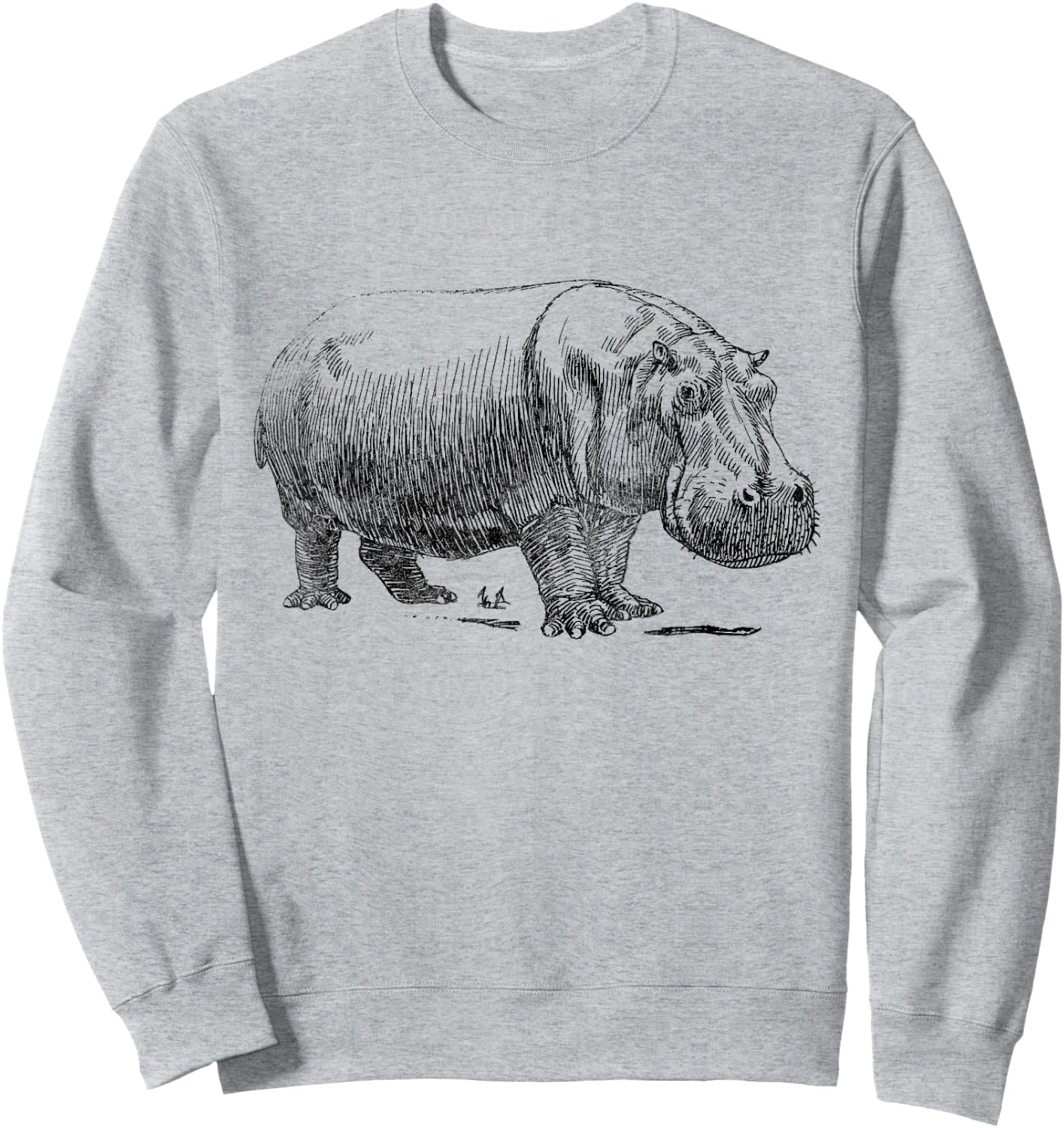 Love Heart Hippos Silhouette Hippo Spirit Animal Sweatshirt - Sweatshirt | Ash
