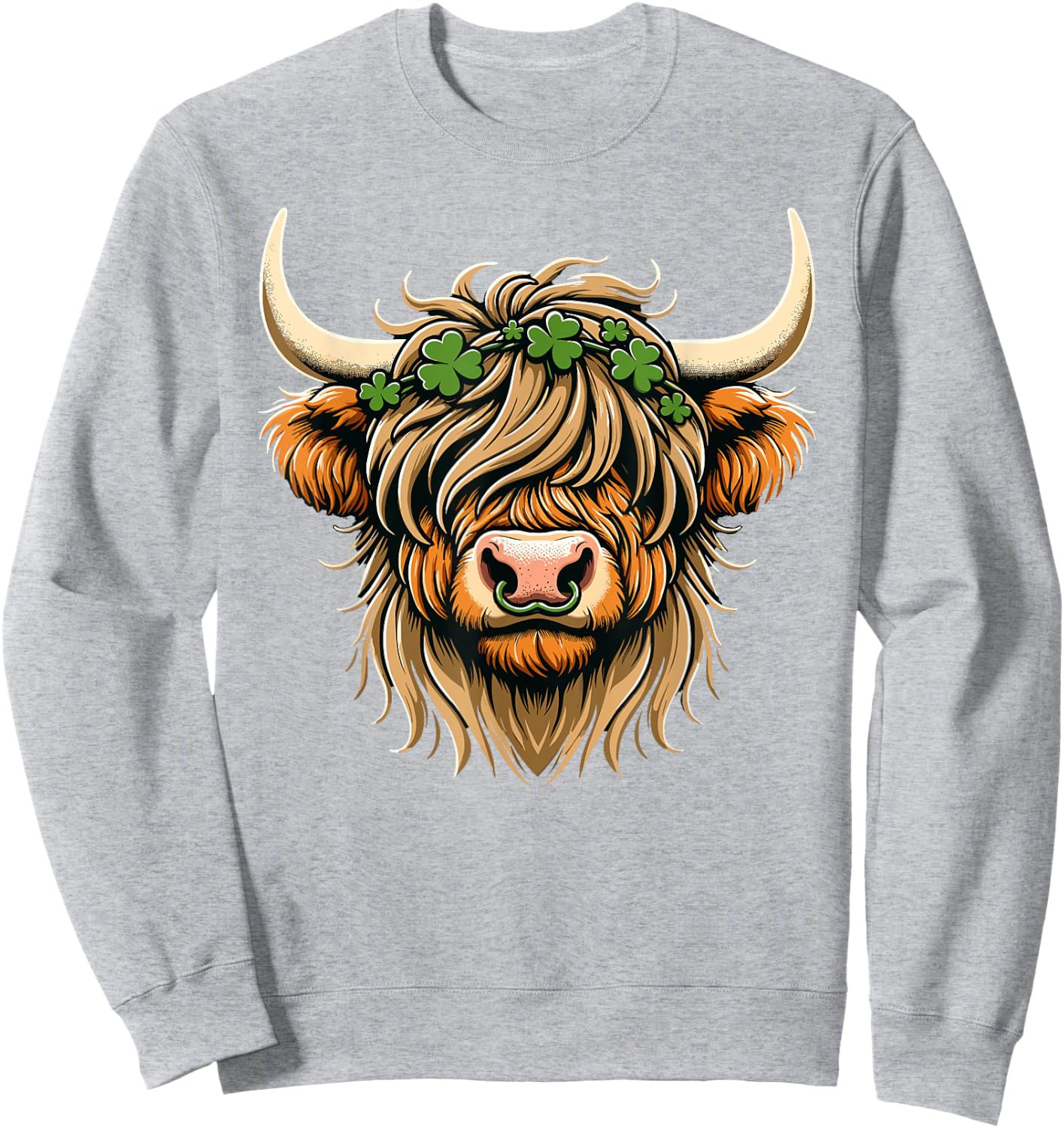 St Patricks Day Highland Cow Saint Paddys Men Women Kids Sweatshirt - Sweatshirt | Ash