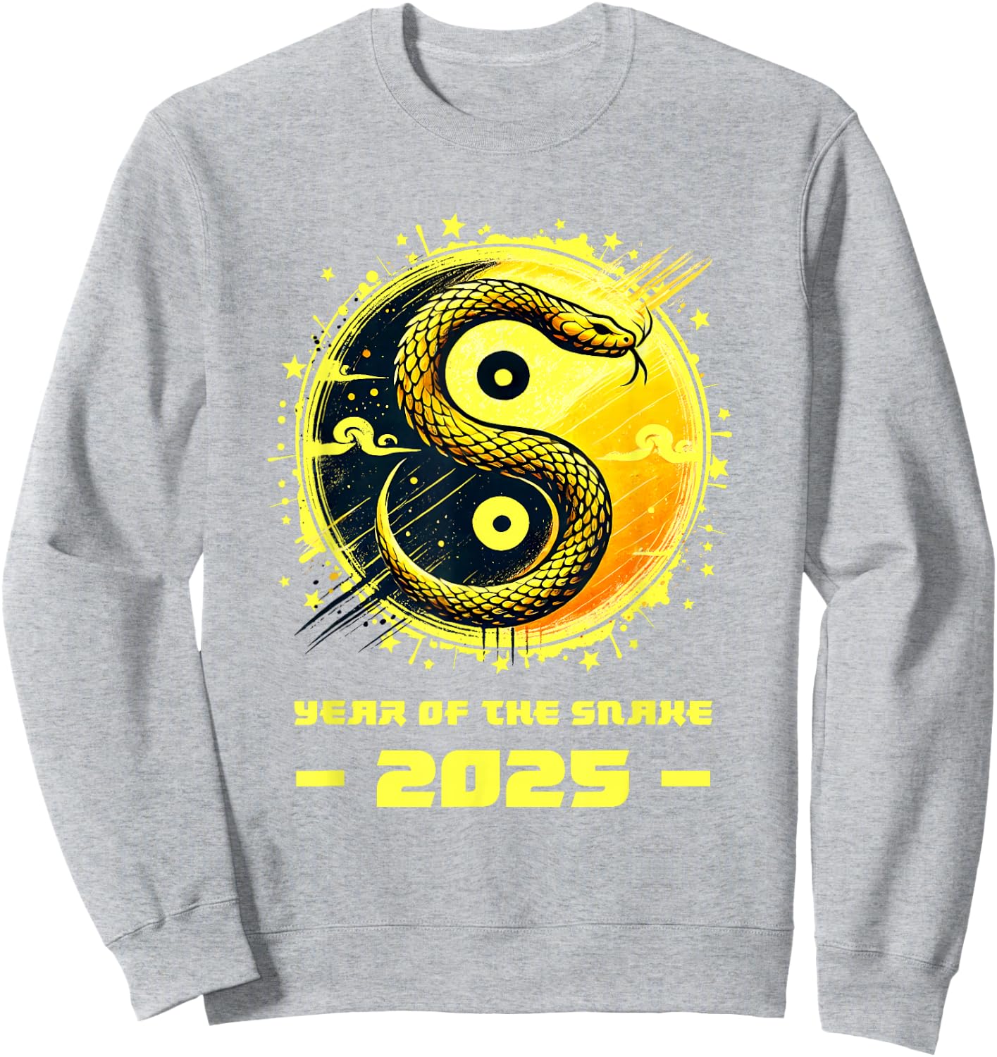 Year of Snake 2025 Chinese Zodiac Lunar New Year Zip Sweatshirt - Sweatshirt | Ash