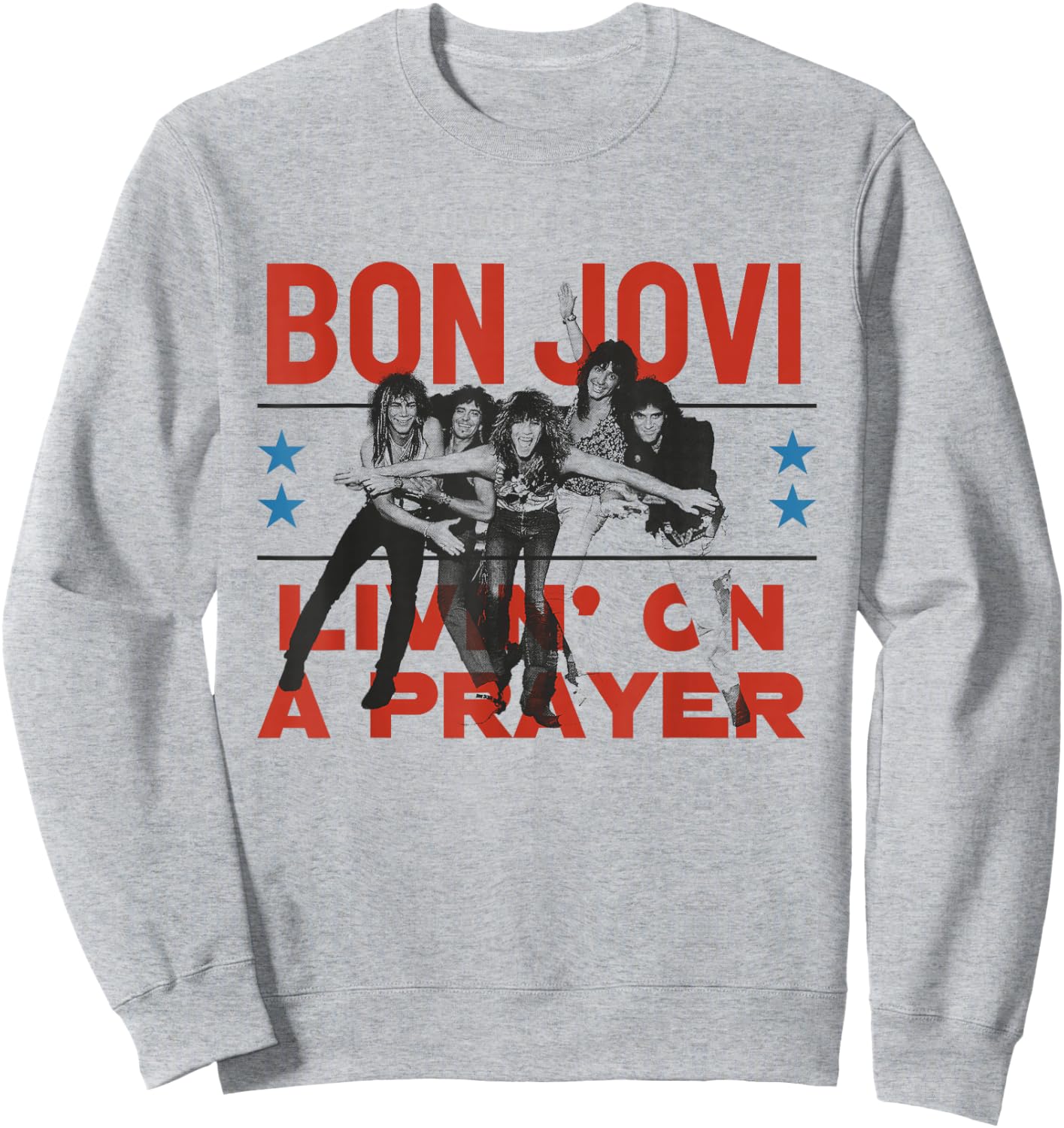 Official Bon Jovi Livin' On A Prayer , white, S Sweatshirt - Sweatshirt | Ash