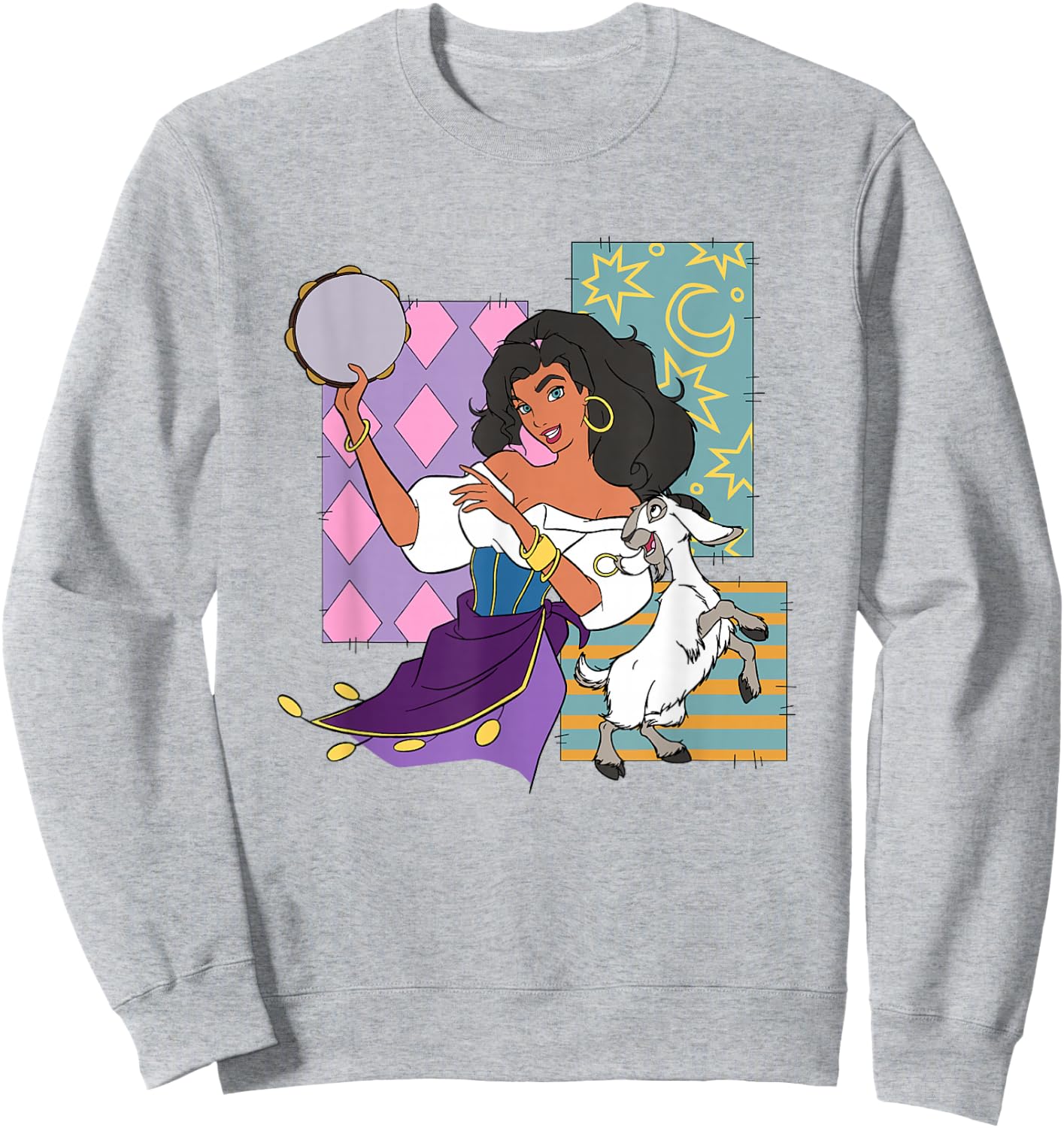 Disney The Hunchback Of Notre Dame Esmeralda Dancing Logo Sweatshirt - Sweatshirt | Ash