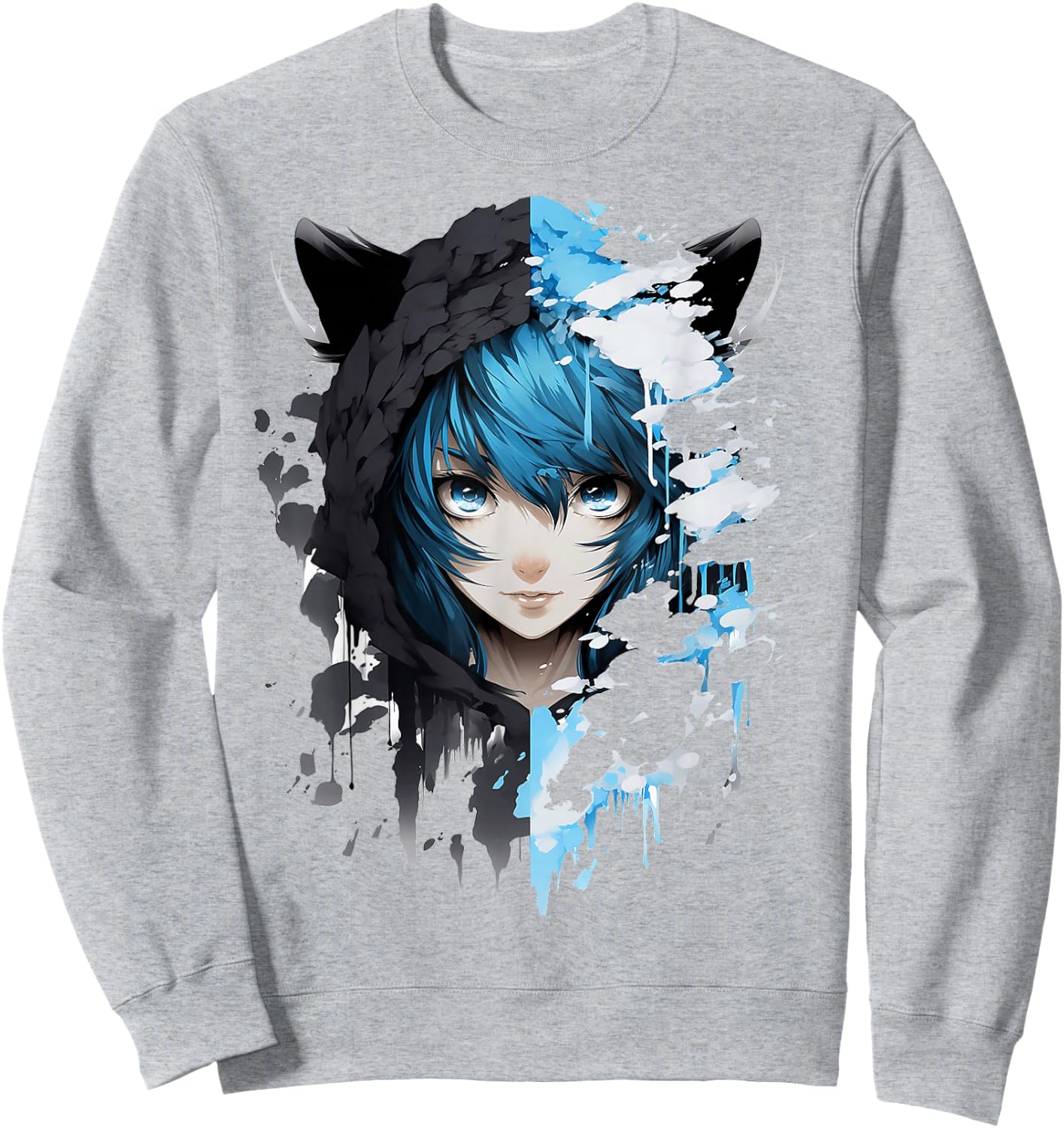 Anime Manga Abstrakt Japan Frauen Kunstwerk Malerei Anime Sweatshirt - Sweatshirt | Ash