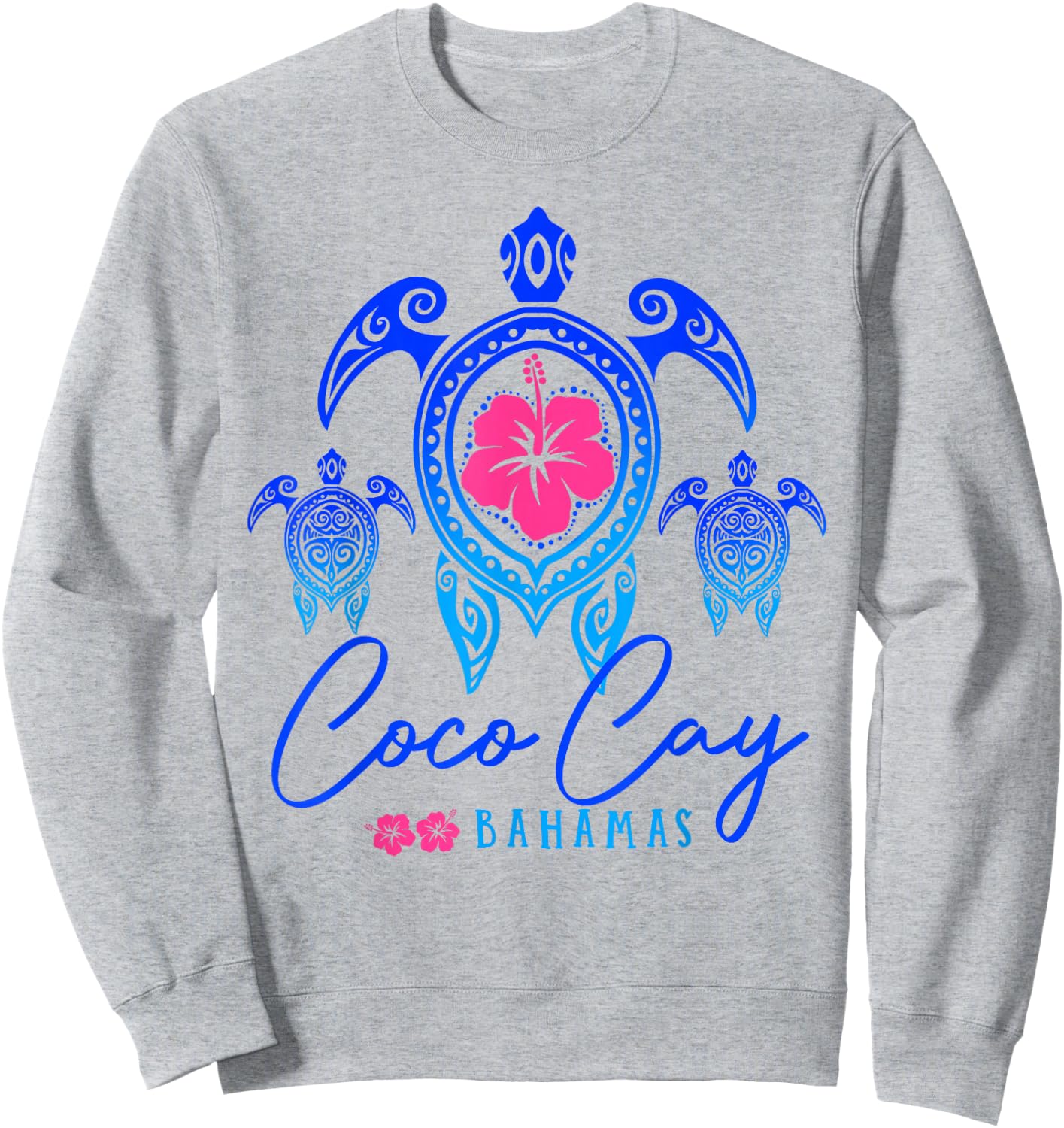 Coco Cay Bahamas Sea Turtle Bahamas Beach Vacation Sweatshirt - Sweatshirt | Ash