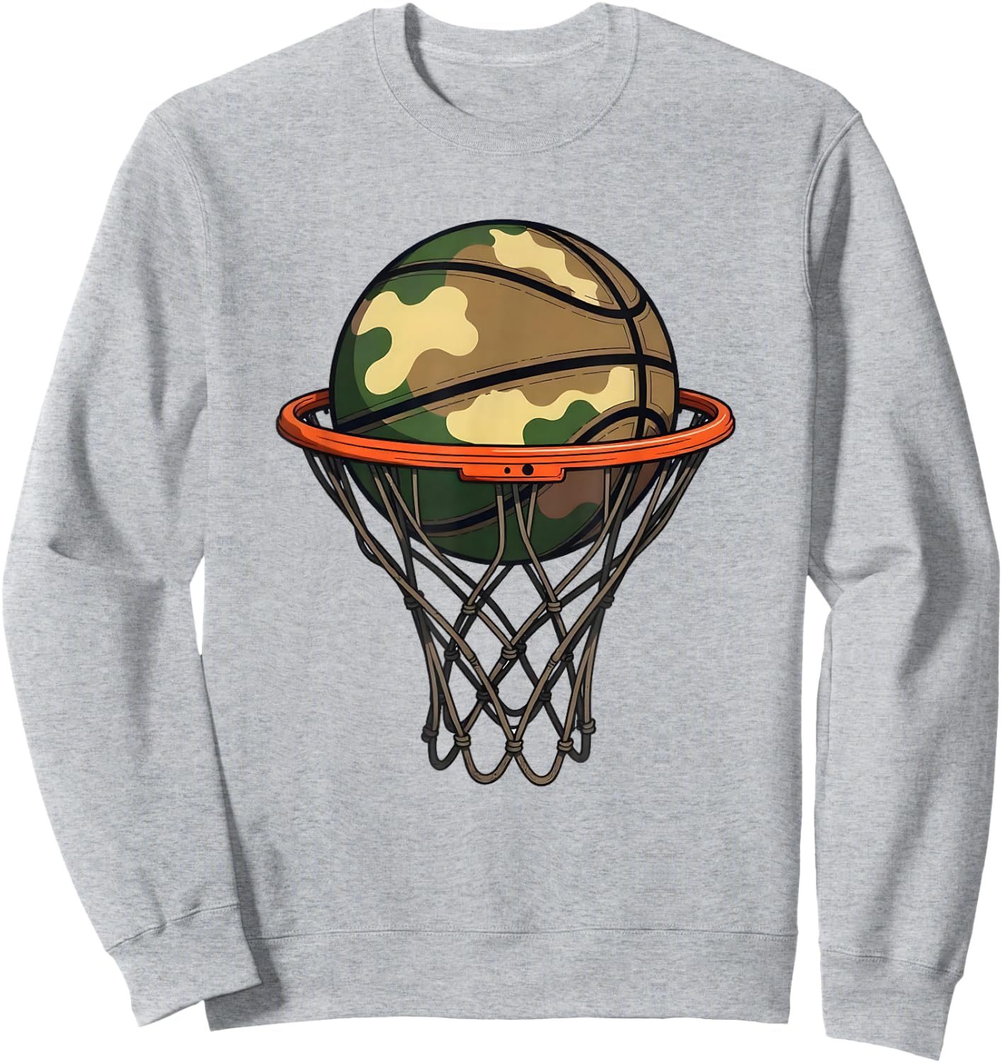 Camouflage Basketball - Camouflage Basketball Player , white, S Sweatshirt - Sweatshirt | Ash